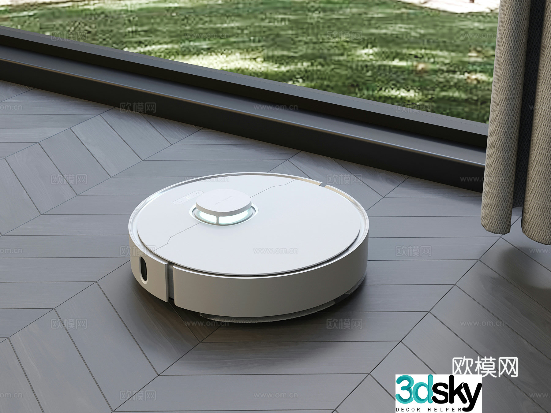 Modern sweeping robot 3d model