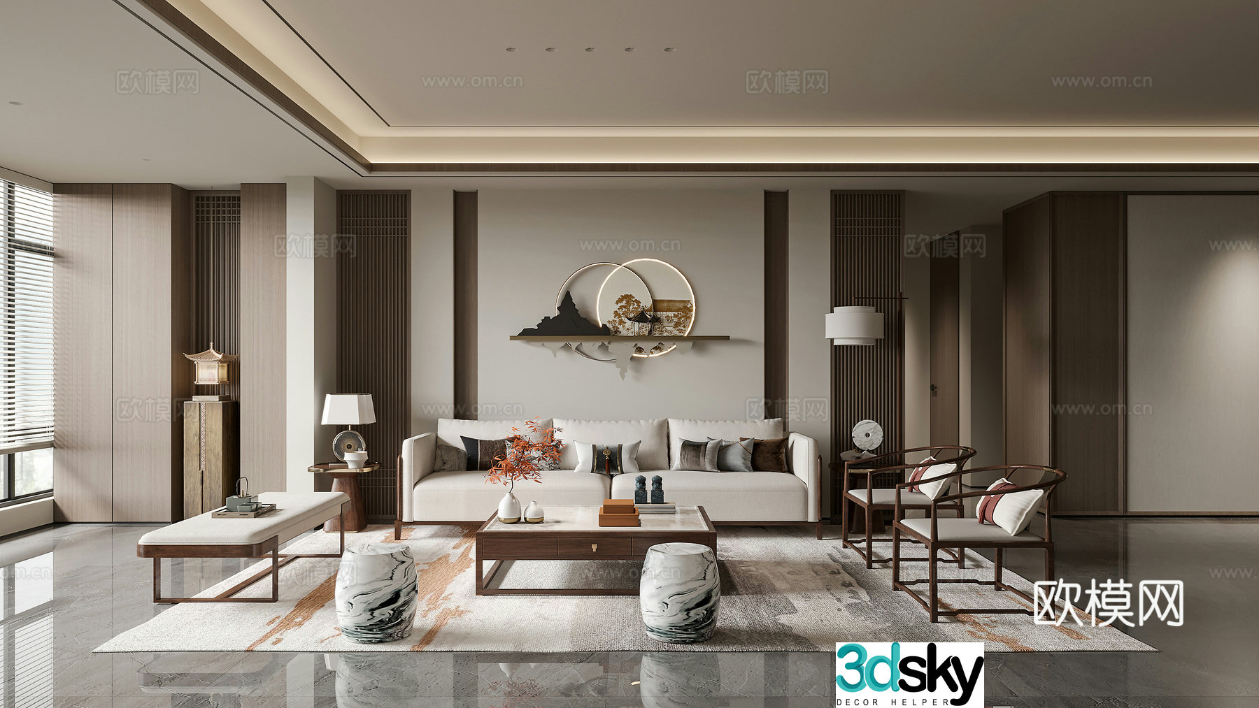 New Chinese living room 3D model