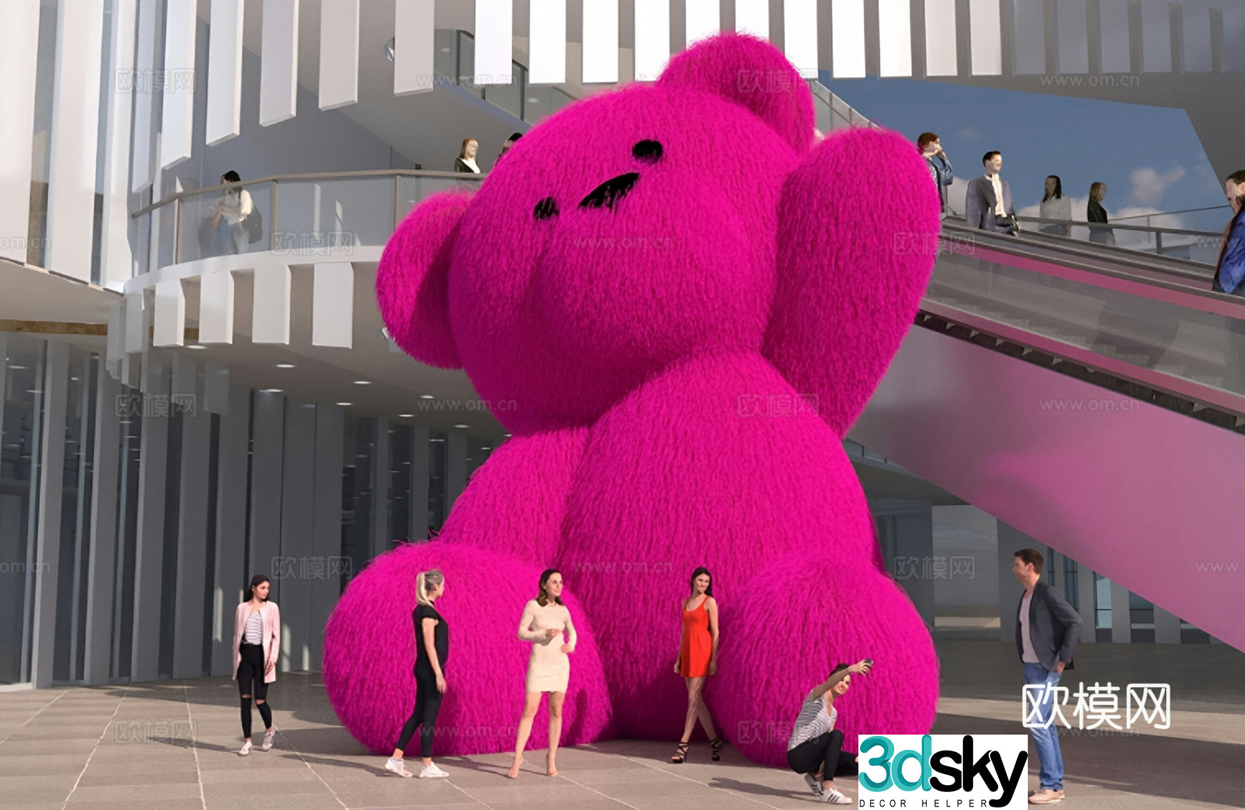 Modern beauty Chen Internet celebrity check-in Internet celebrity bear photo points group photo props group photo area commercial beauty 3D model