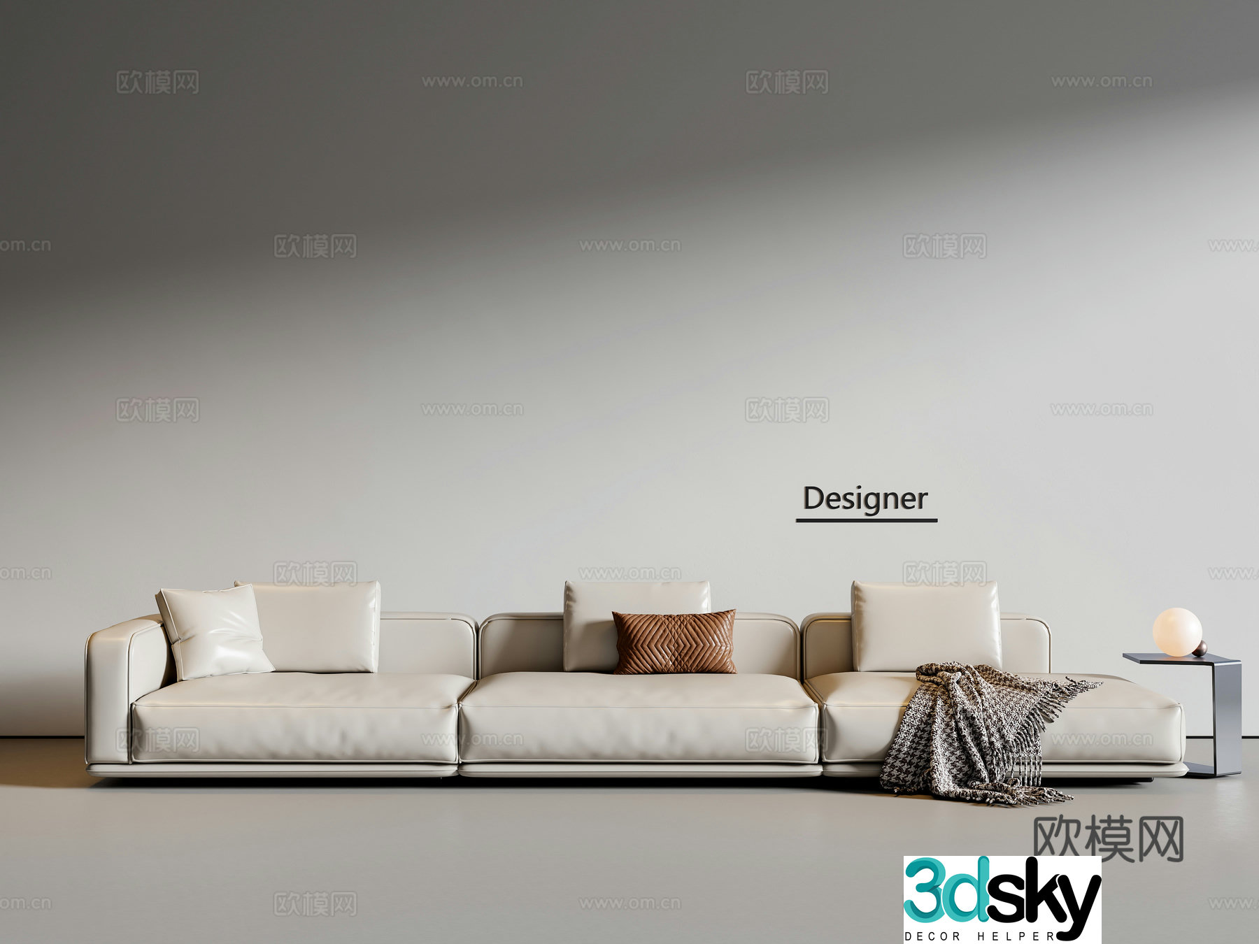 Modern three-person sofa 3d model
