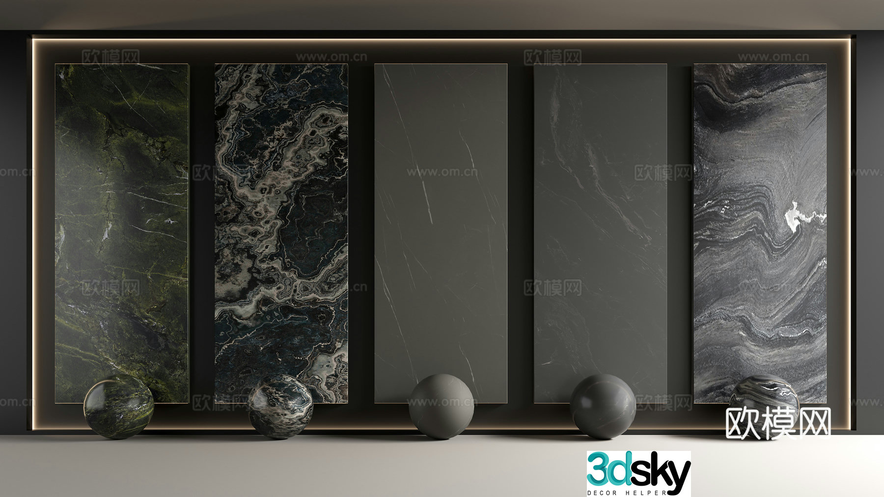 Marble wall panel 3d model