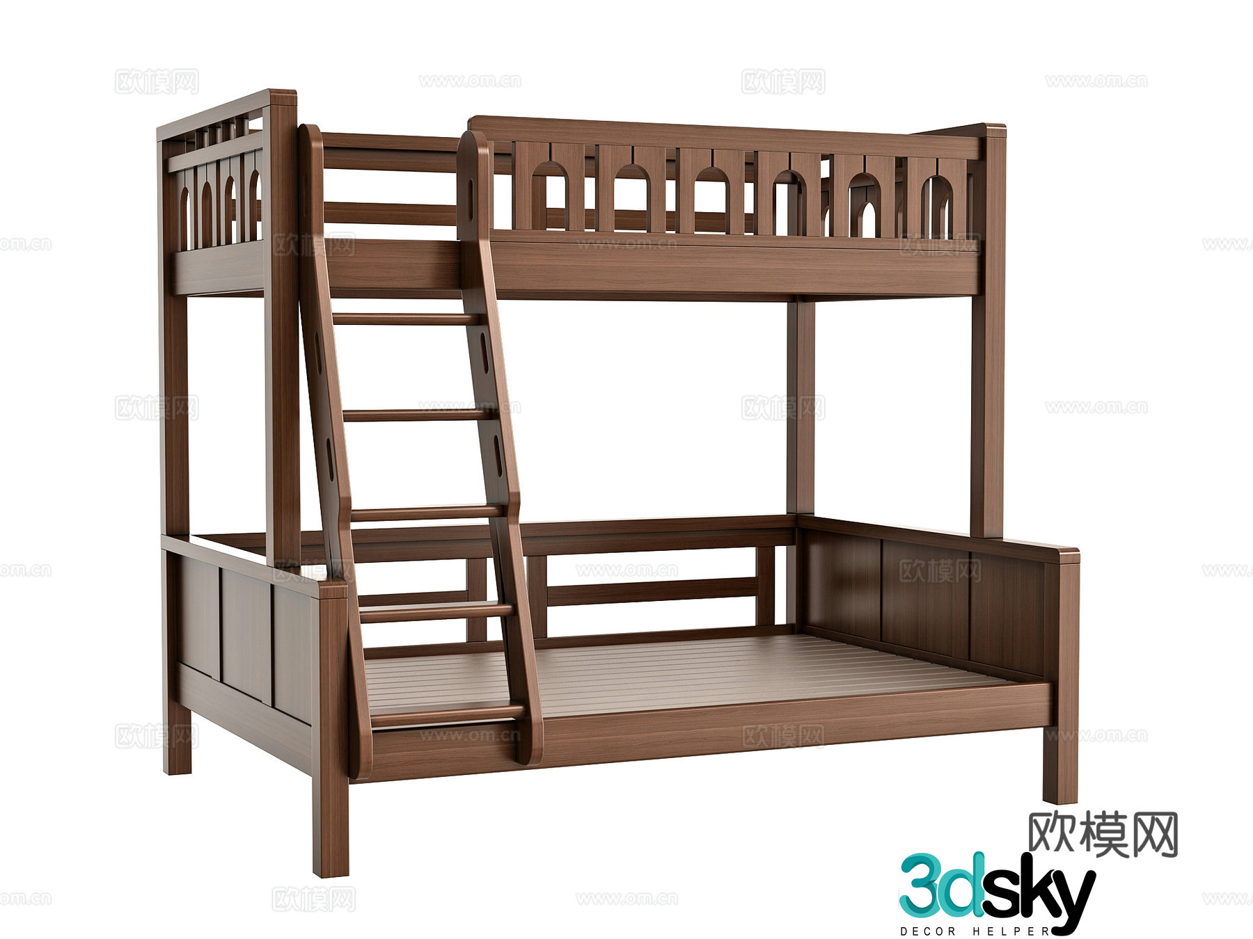 Modern 3D model on and off bed