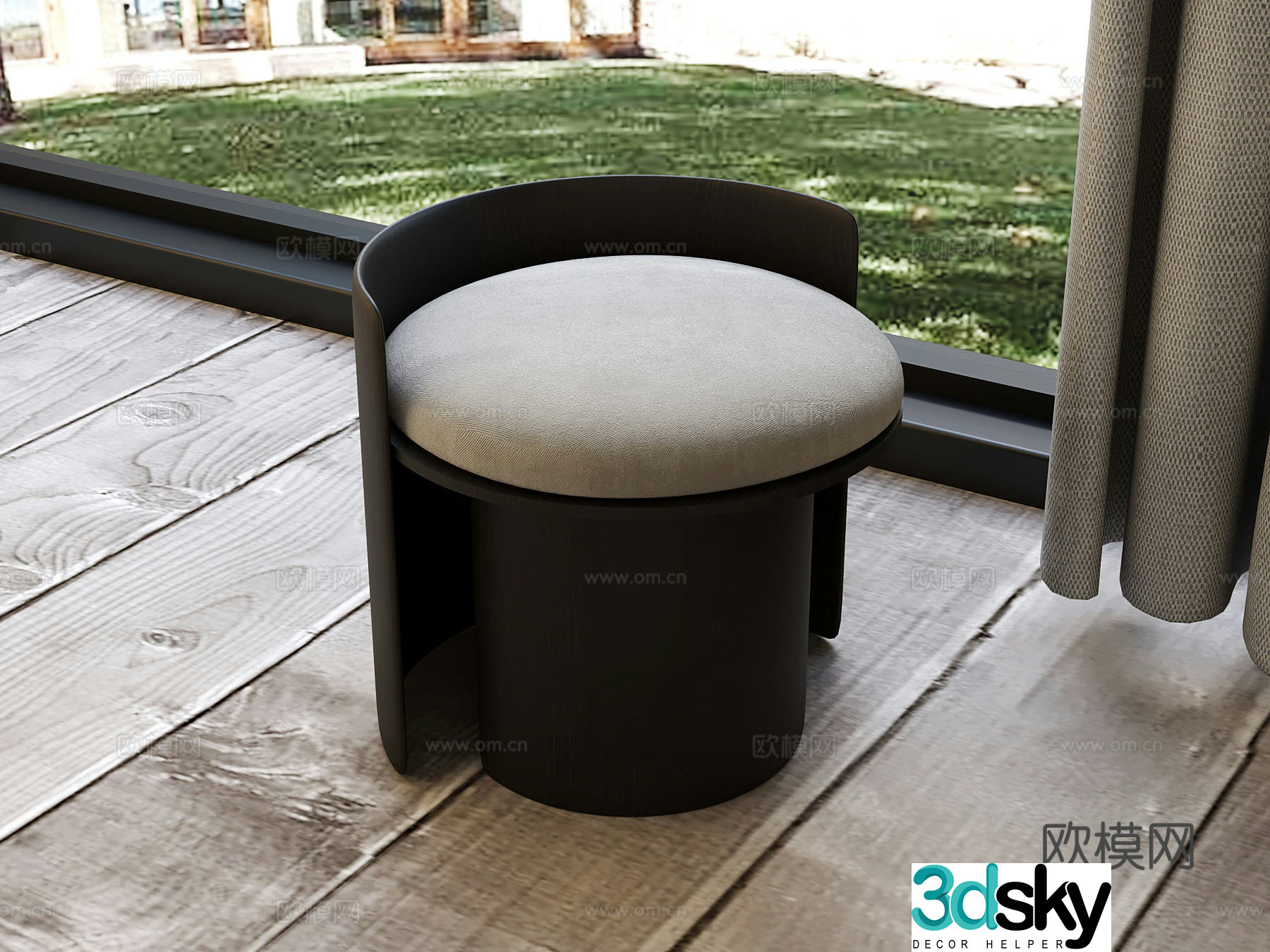 Modern stool sofa stool low stool round stool 3d model