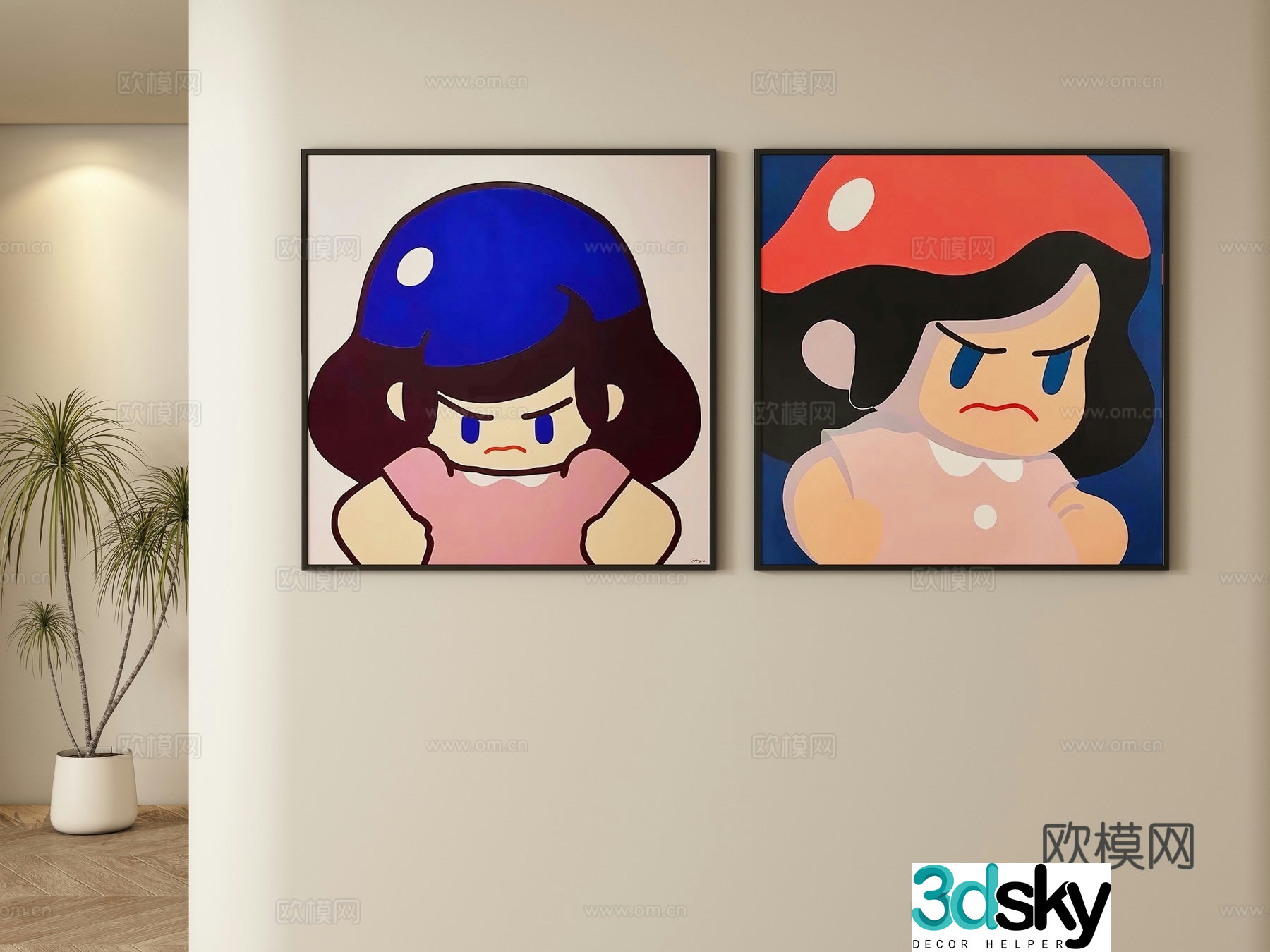 Modern children’s decorative paintings hanging paintings 3d model
