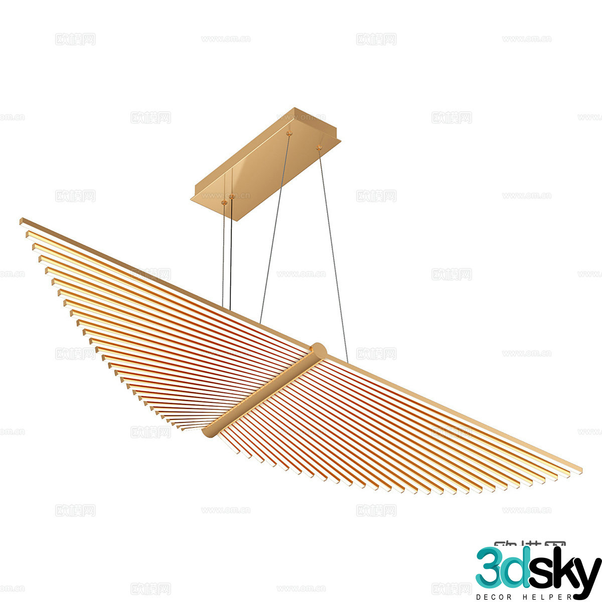 Light luxury chandeliers 3D model