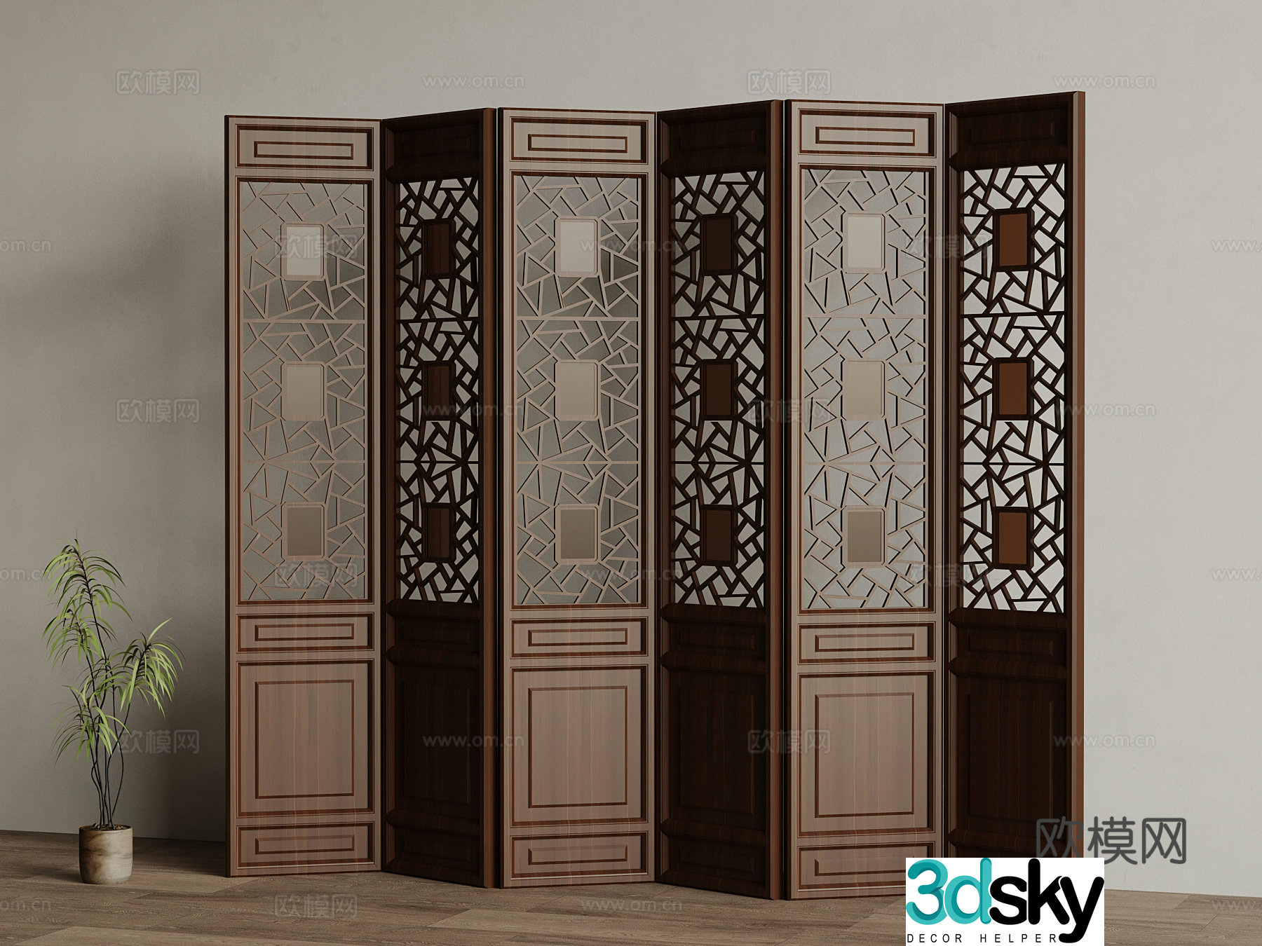 New Chinese screen 3D model