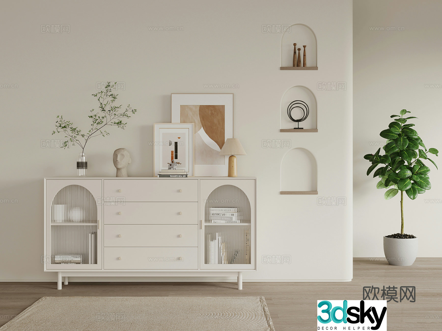 Nordic porch cabinet 3D model
