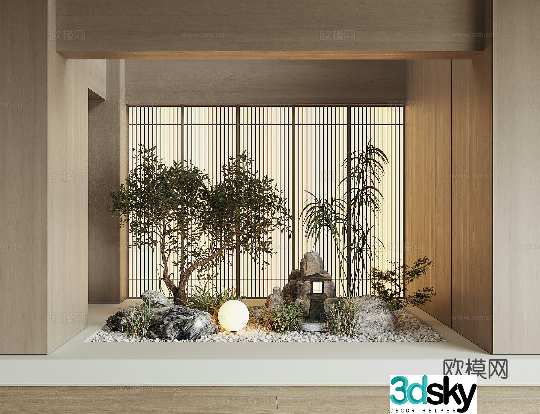 Modern houseplant landscape 3d model