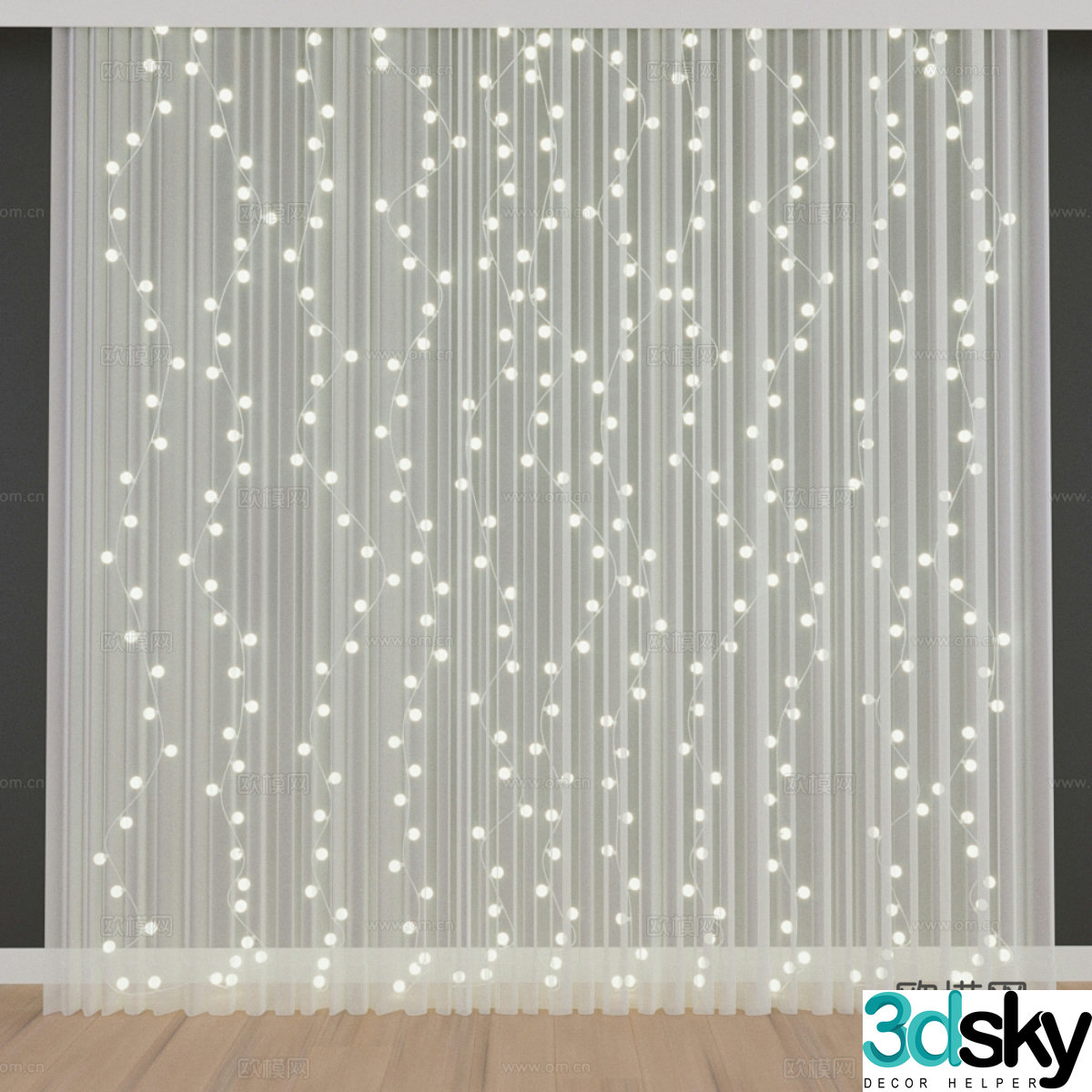 Modern gauze curtain yarn curtain children’s gauze curtain children’s gauze curtain colorful lantern children’s curtain door curtain 3d model