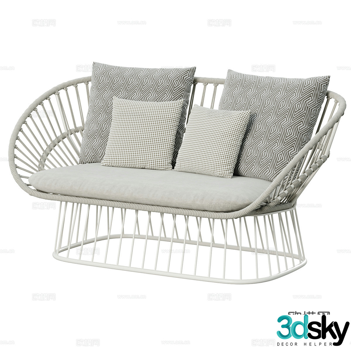 Outdoor rattan chair rattan chair garden rattan chair double rattan sofa rattan chair rattan casual sofa 3D model