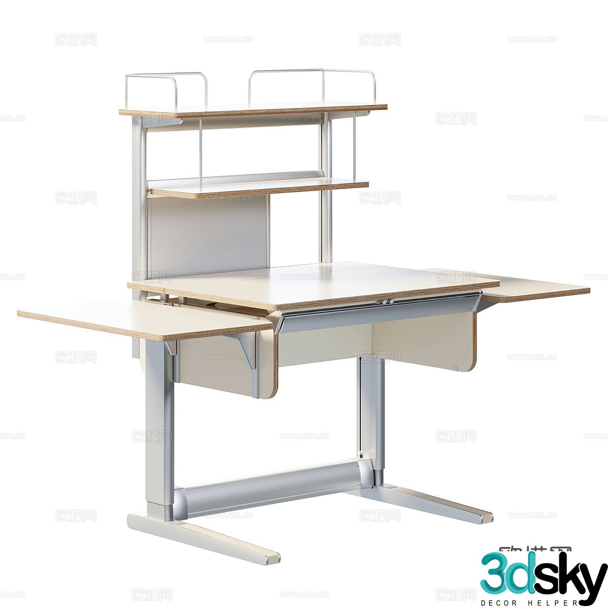 Modern desk study desk writing desk 3d model
