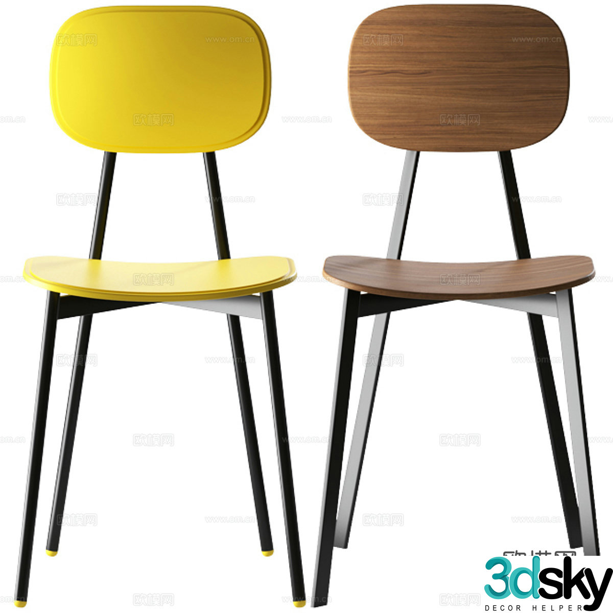 Nordic dining chair Simple dining chair Minimalist dining chair Wooden dining chair Simple single chair Wooden chair Art single 3D model