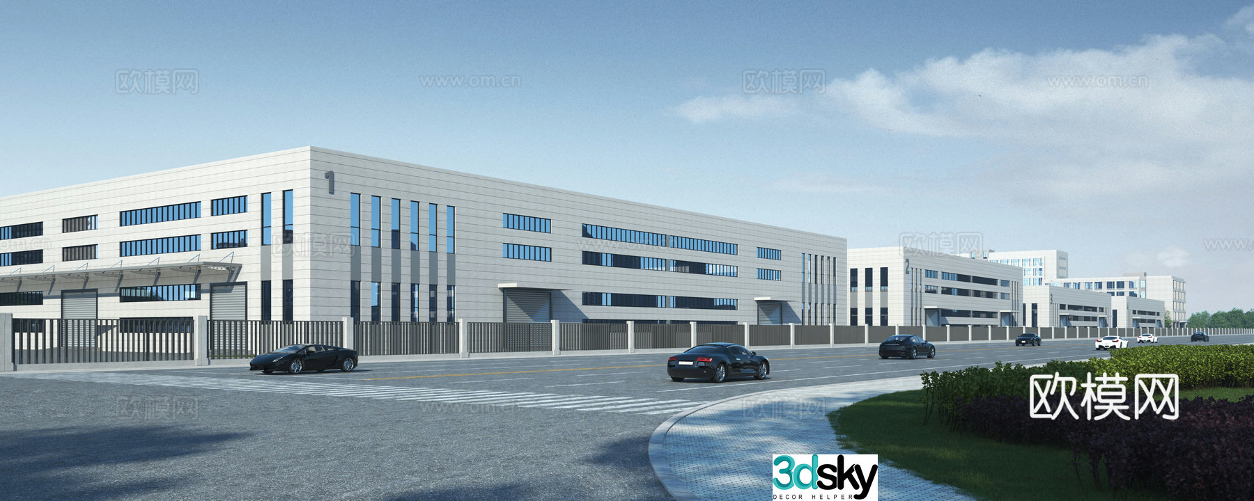 Industrial factory 3D model
