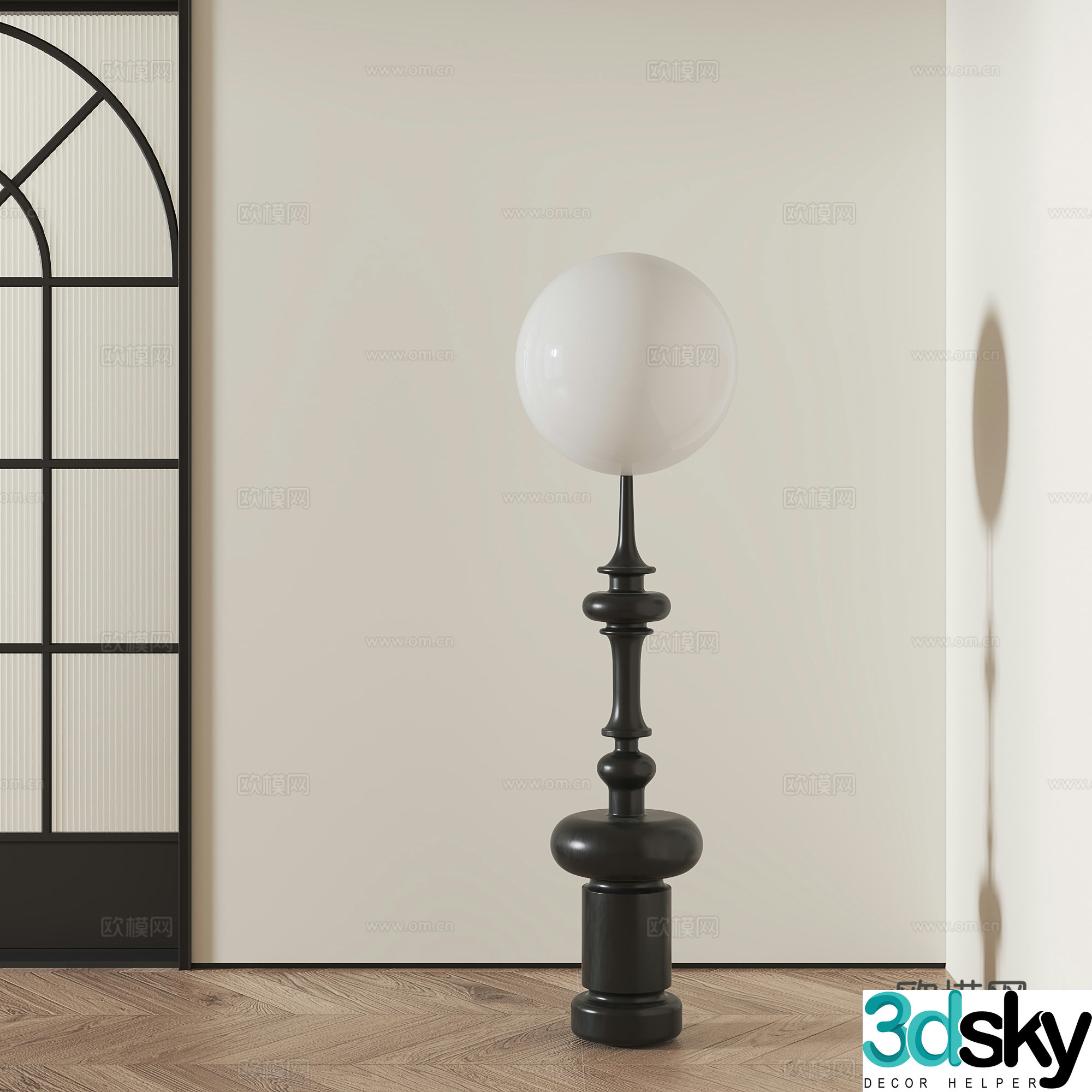 French retro floor lamp 3d model