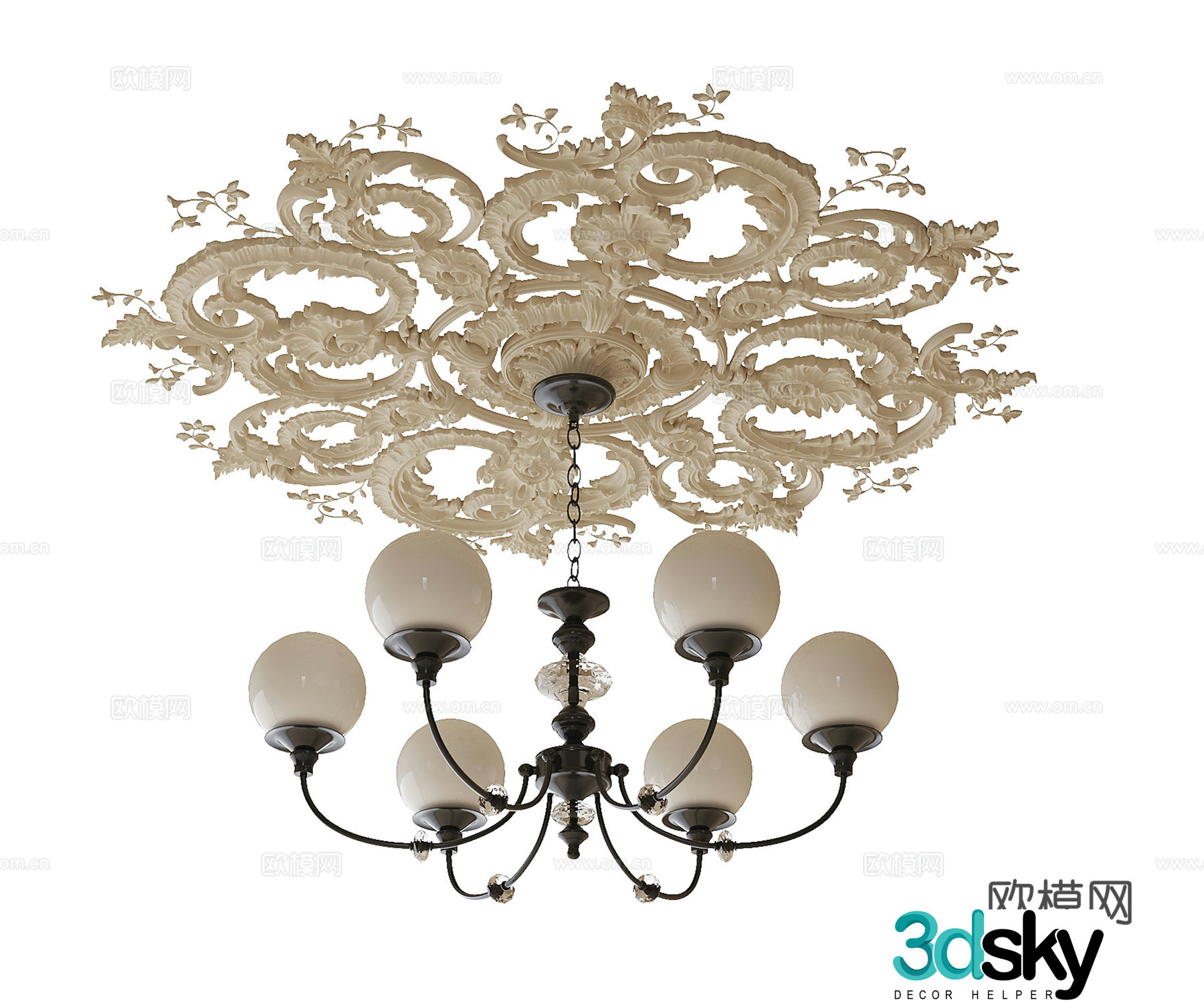 French chandeliers 3d model
