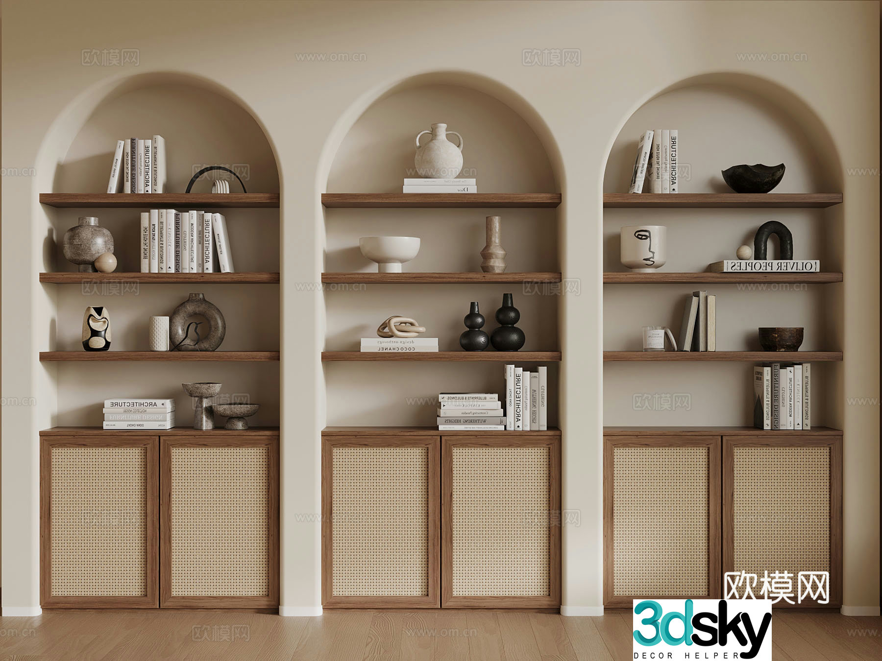 Jijifeng Bookcase Book Ornament 3D Model