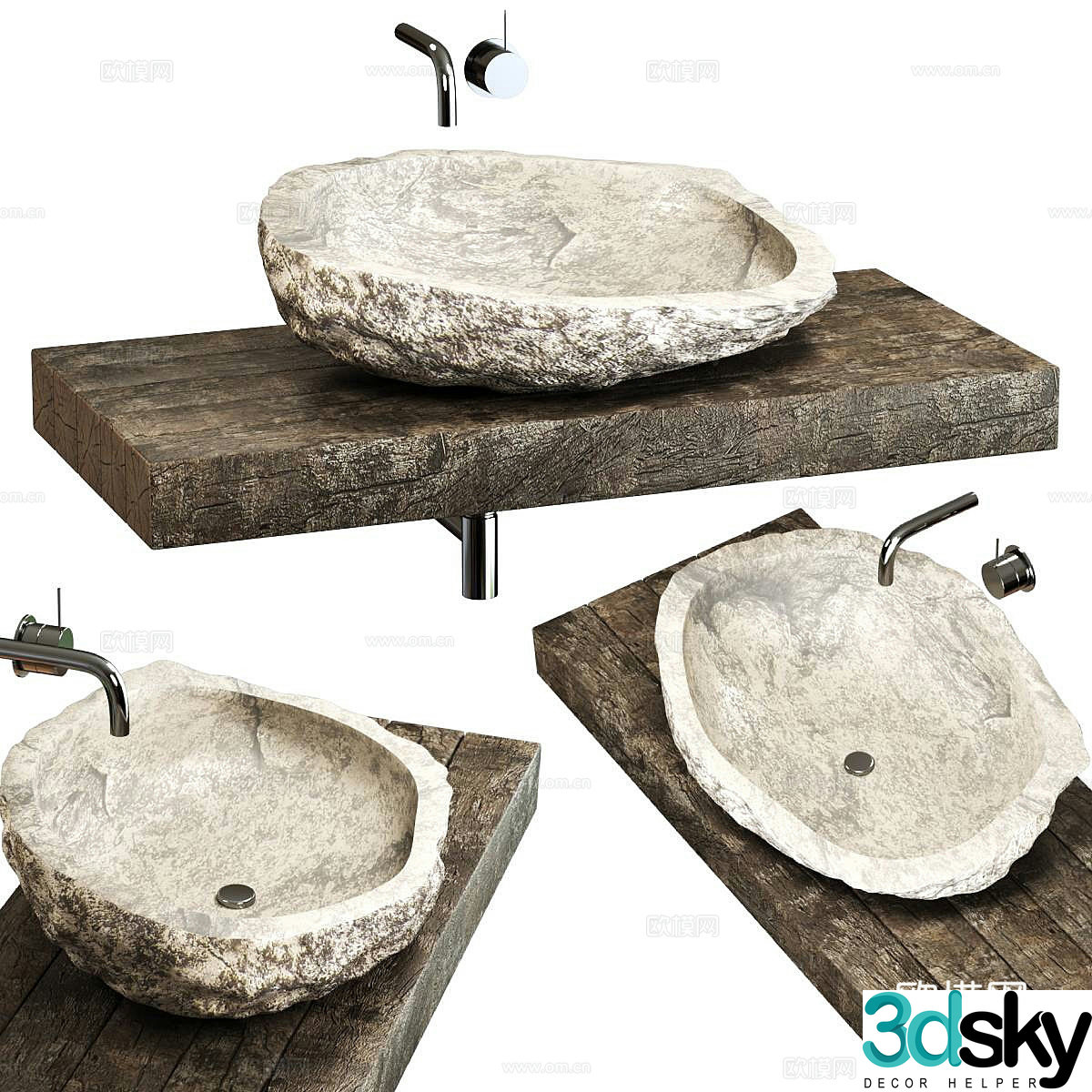 Wasabi Stone Sink 3D Model