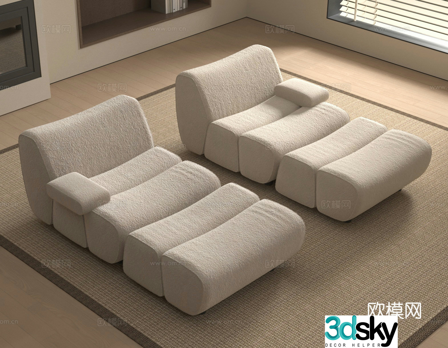 Lazy sofa casual sofa casual lounge chair 3d model