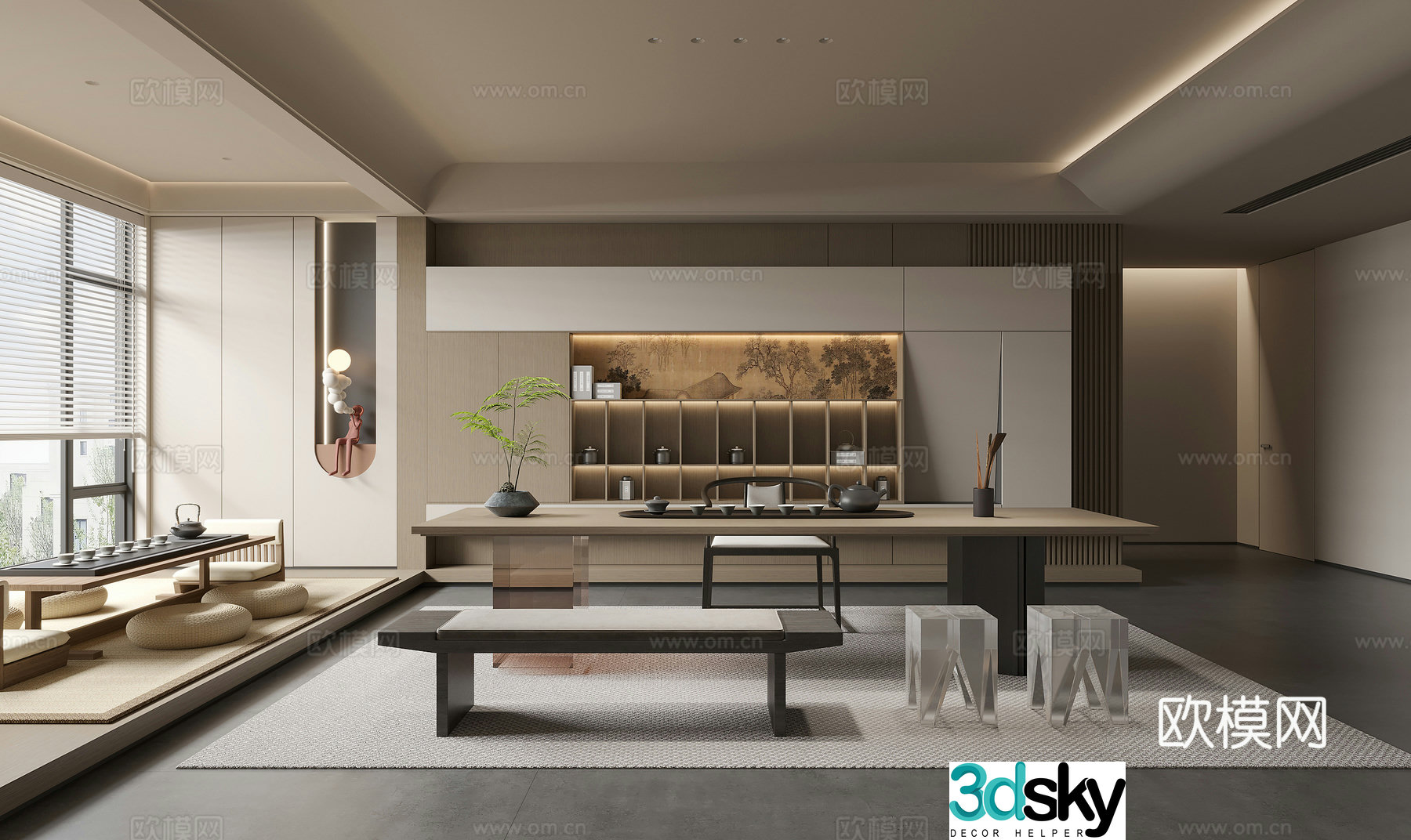New Chinese tea room 3D model