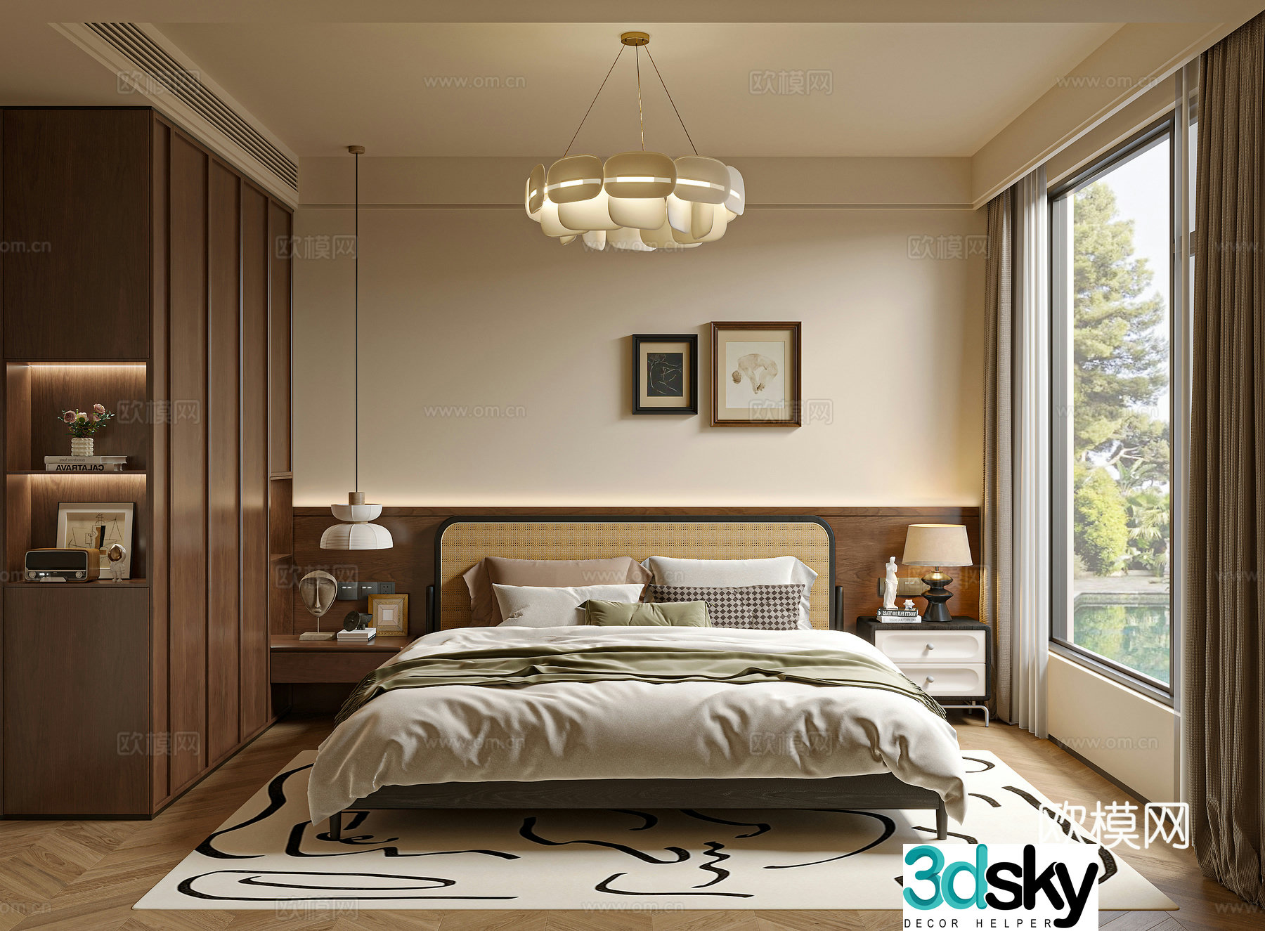Middle-aged bedroom 3d model