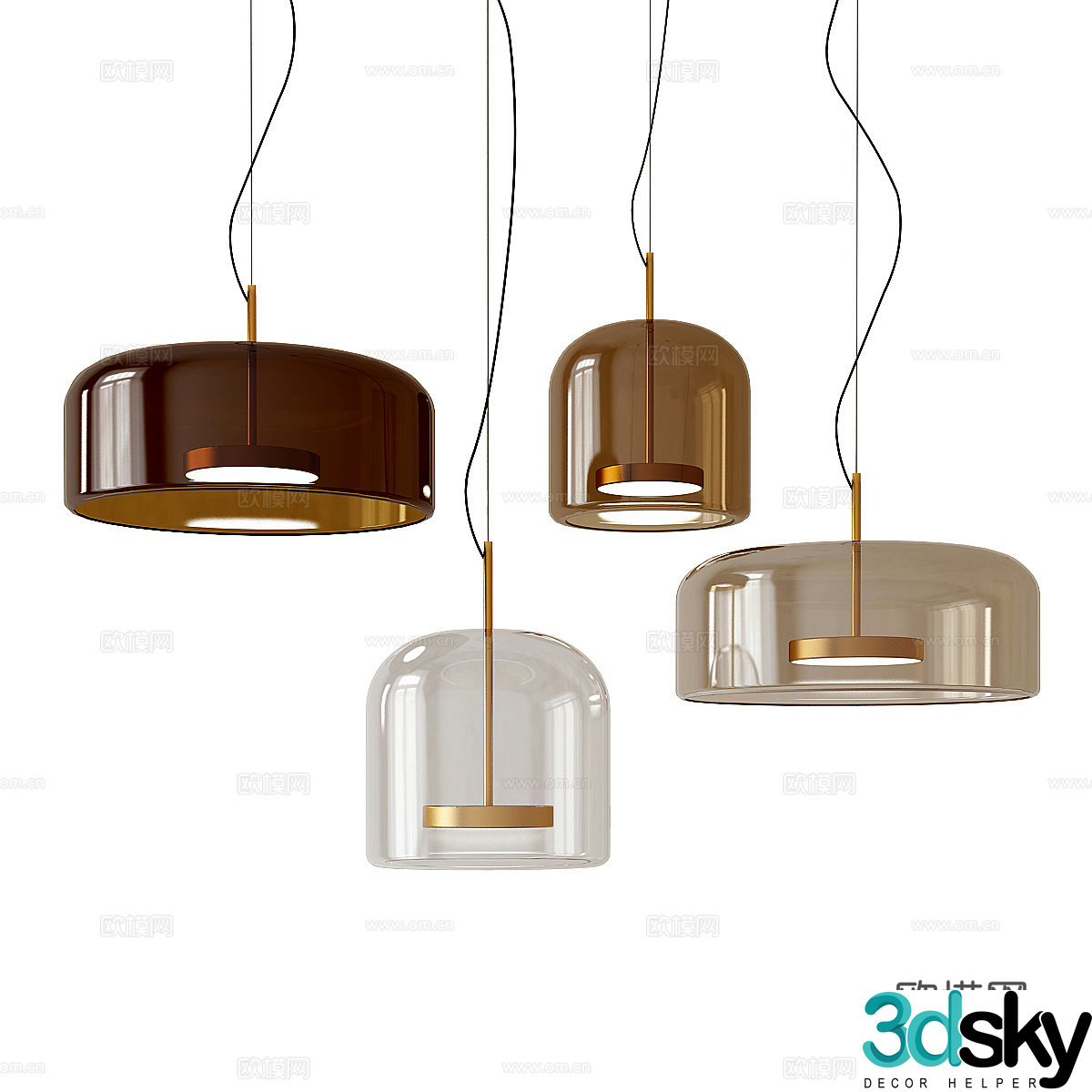 Light luxury chandeliers glass chandeliers bedside chandeliers restaurant chandeliers bar chandeliers creative chandeliers 3D model