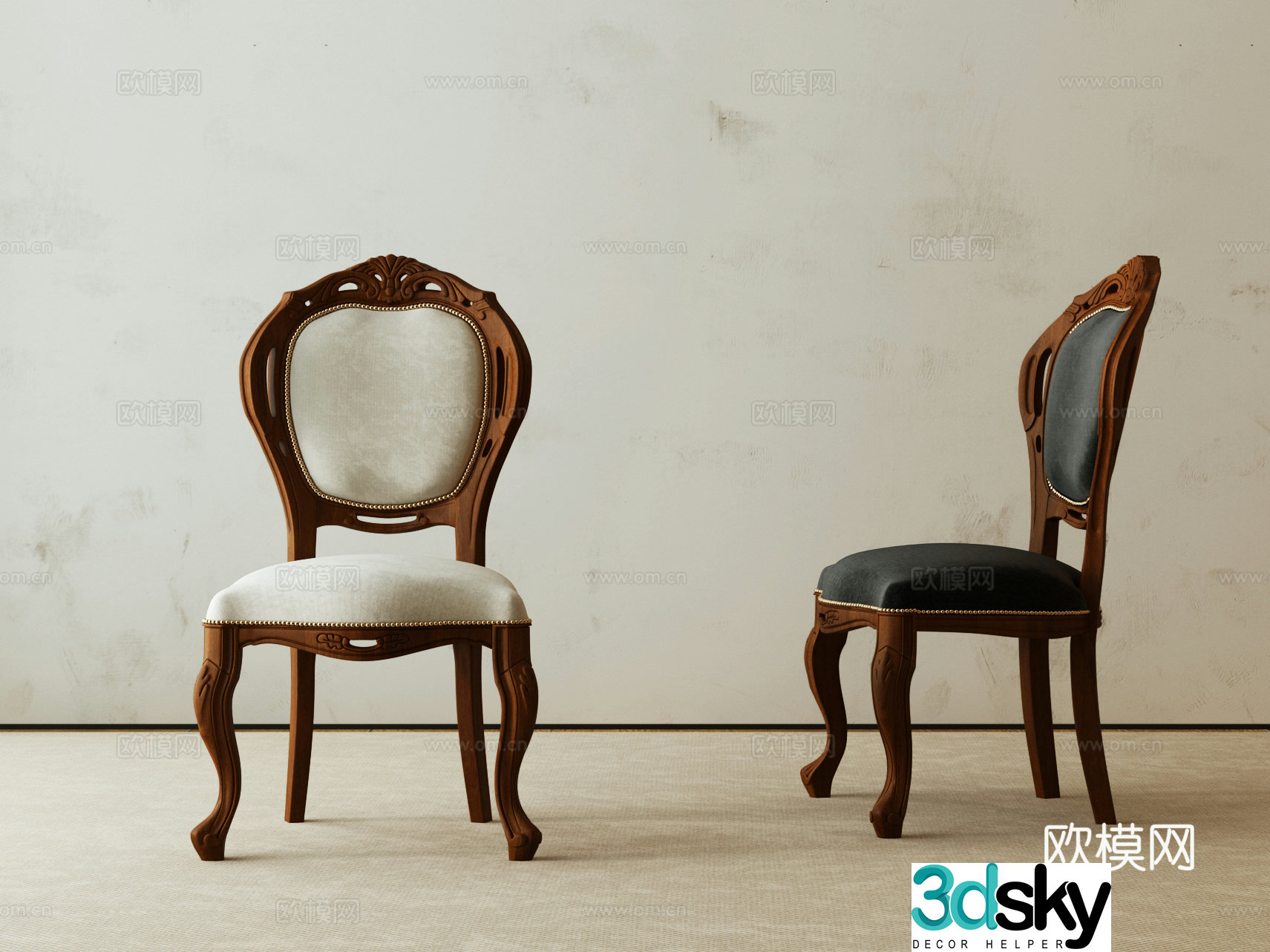 American casual chair 3d model