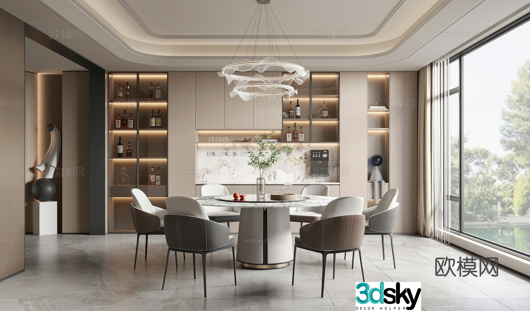Modern restaurant 3d model