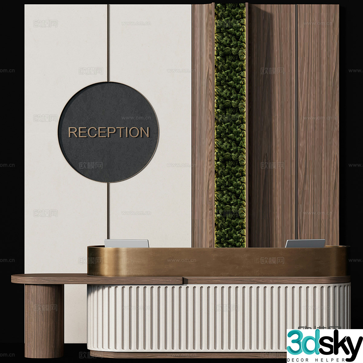 New Chinese style reception desk 3D model