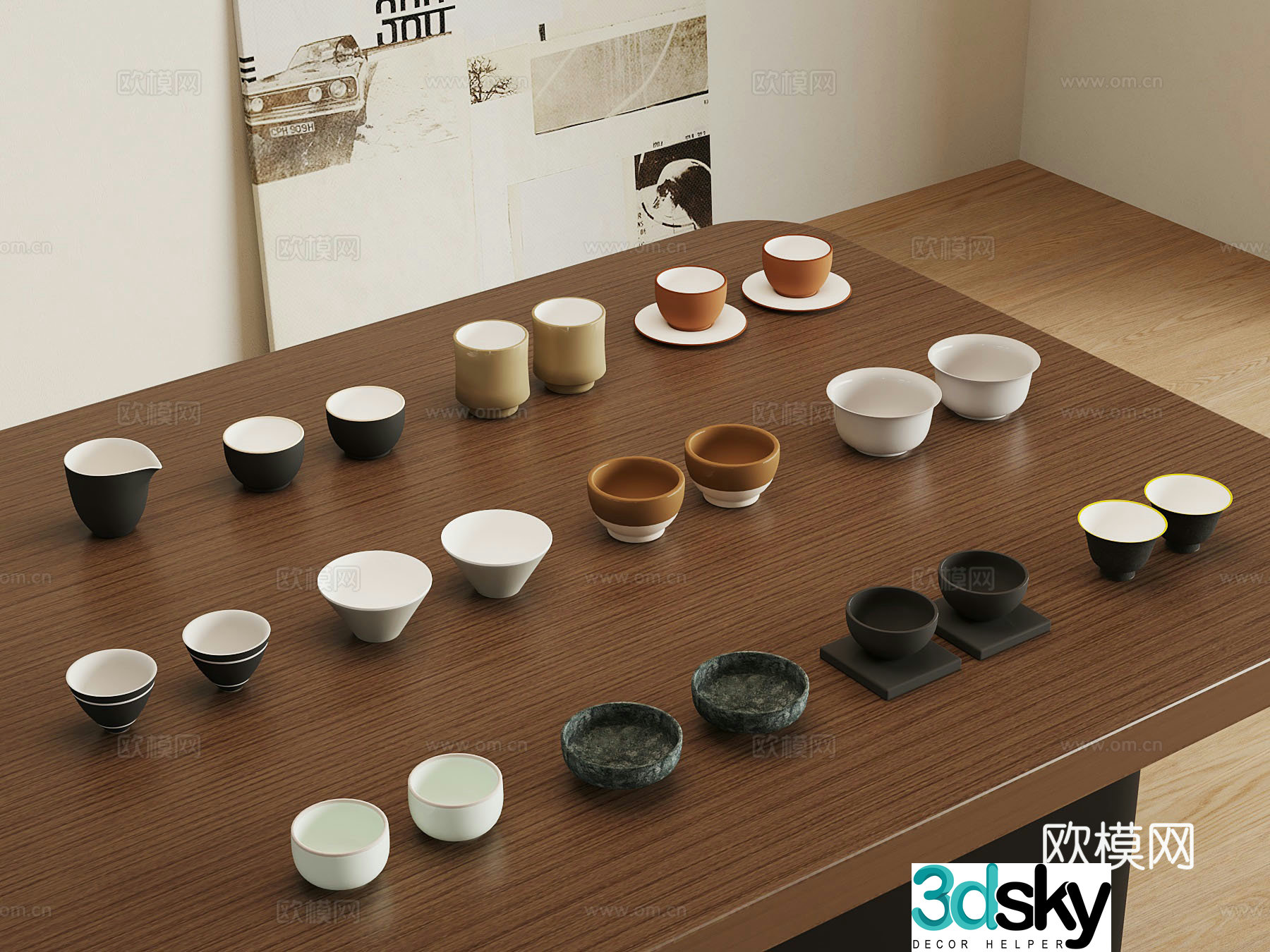 New Chinese style tea set tea 3D model