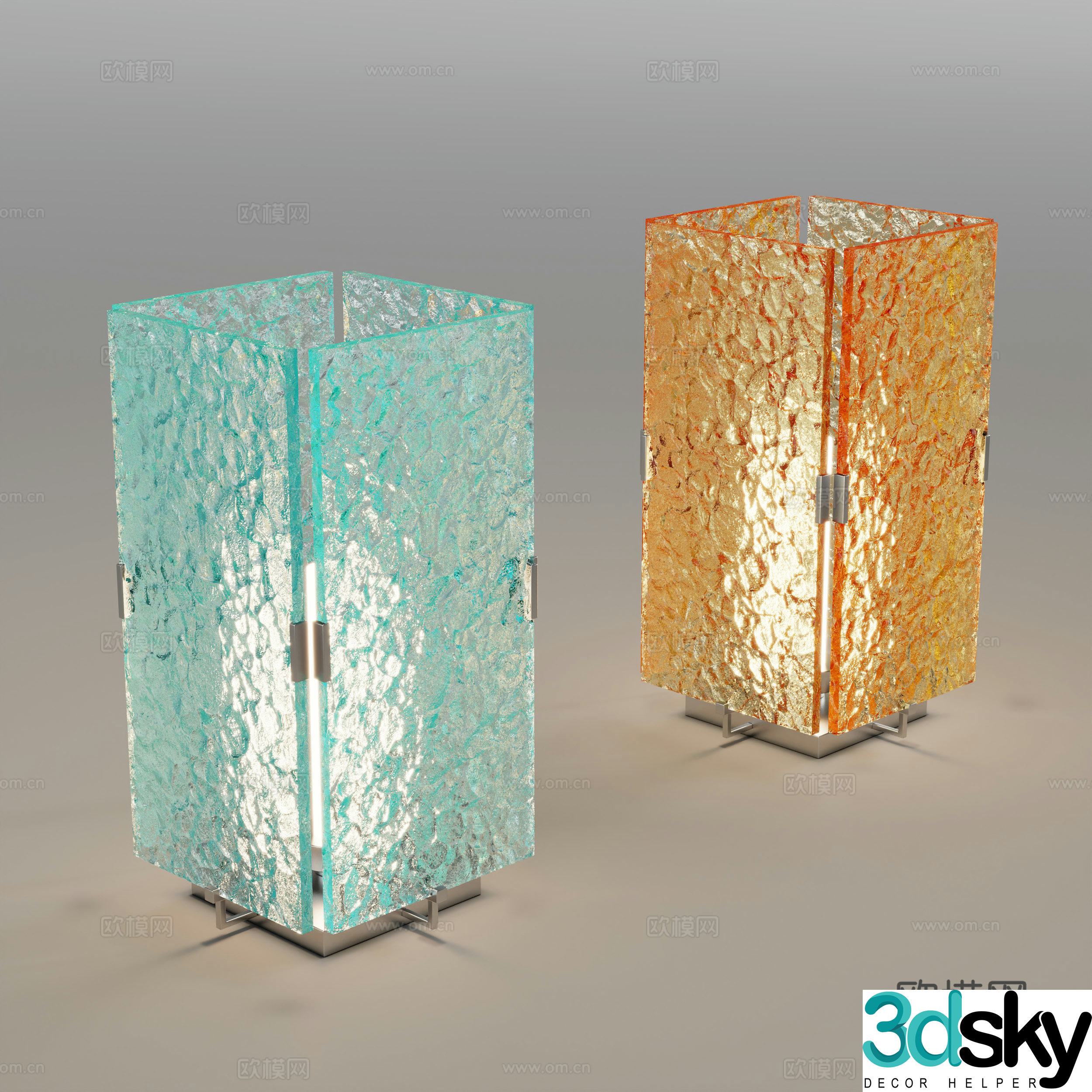 Modern glass table lamp 3d model