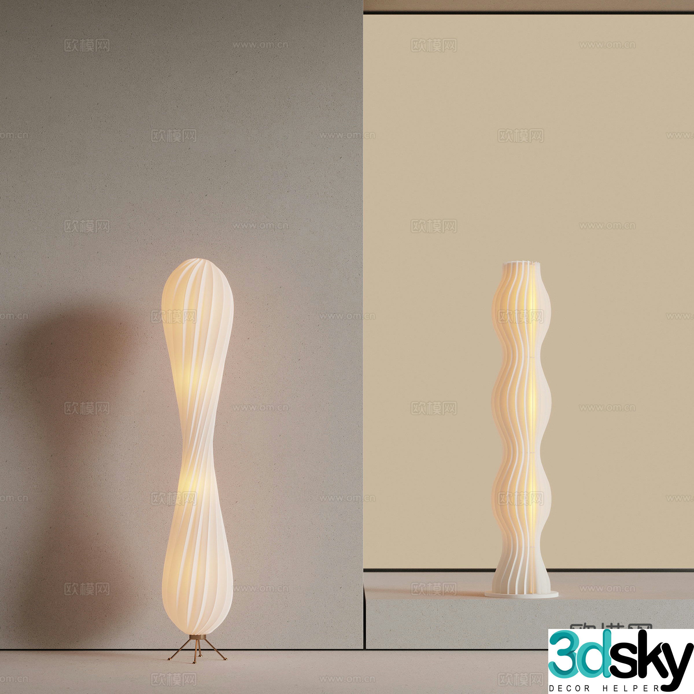 Modern floor lamp opposite sex floor lamp 3d model
