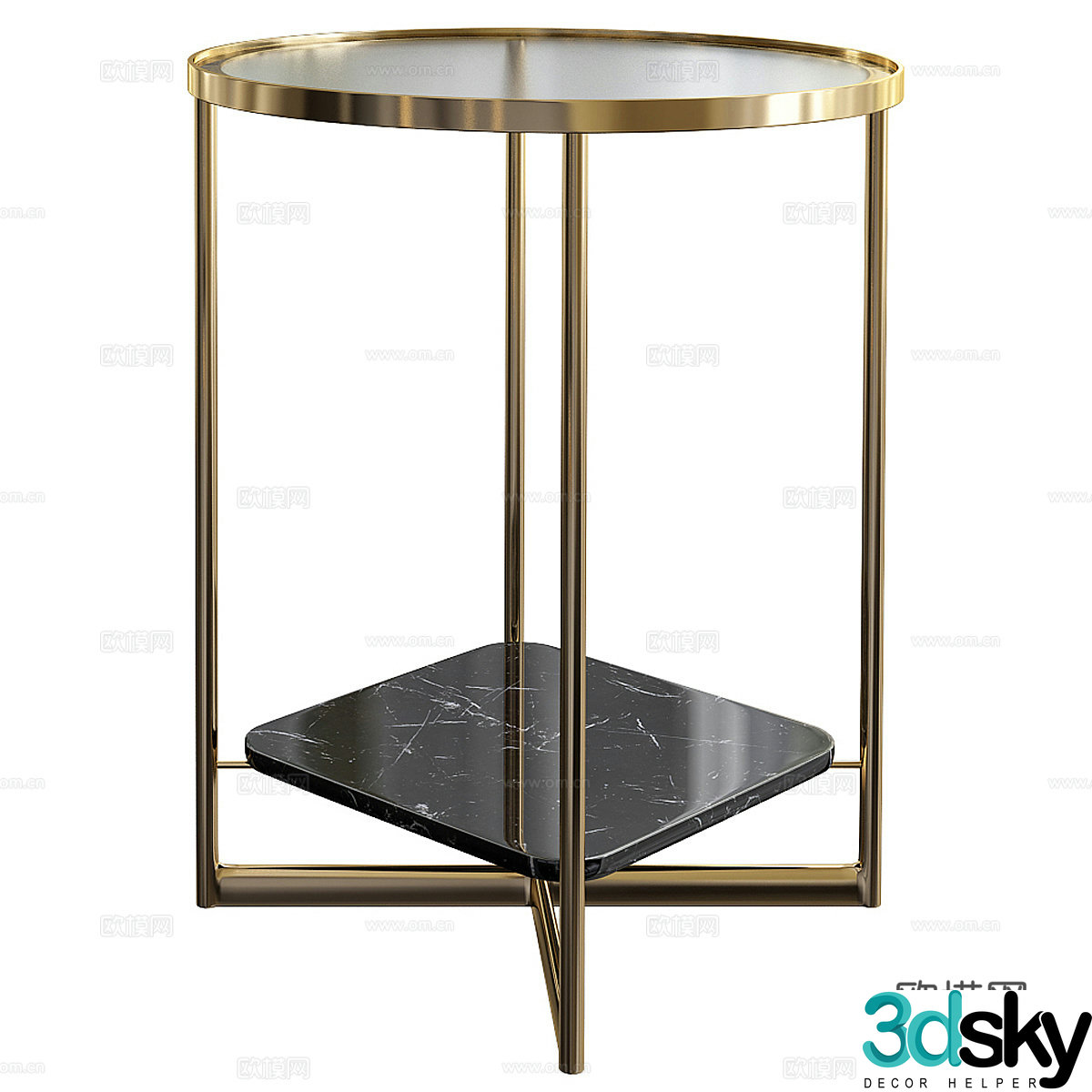 Light luxury side table minimalist side table simple side table round side table round side table bedside table sofa 3D model