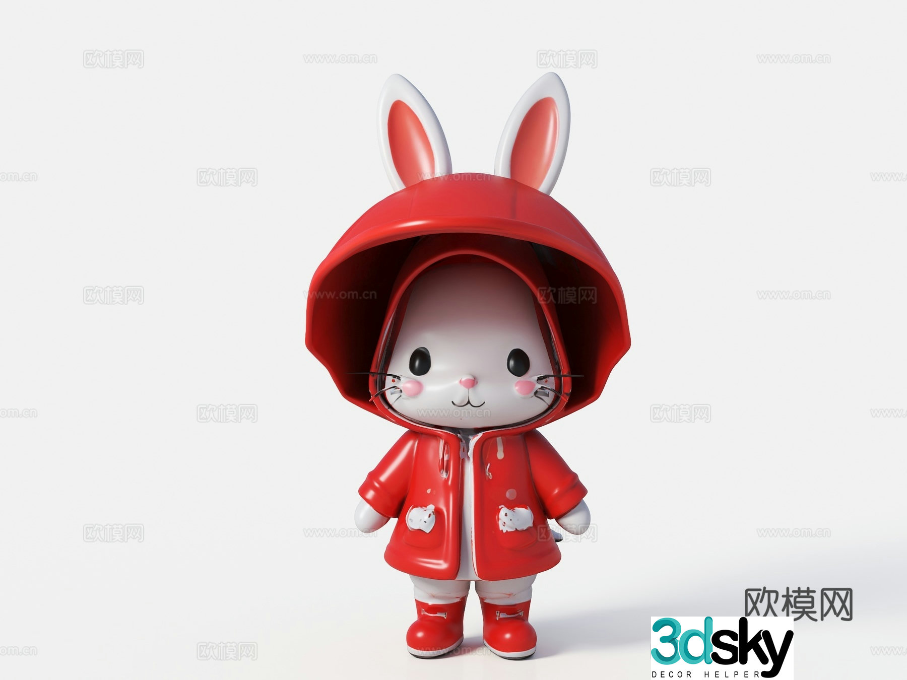 Modern trend rabbit ornaments cartoon rabbit decoration trendy toy doll figure rabbit figure Chen 3d model