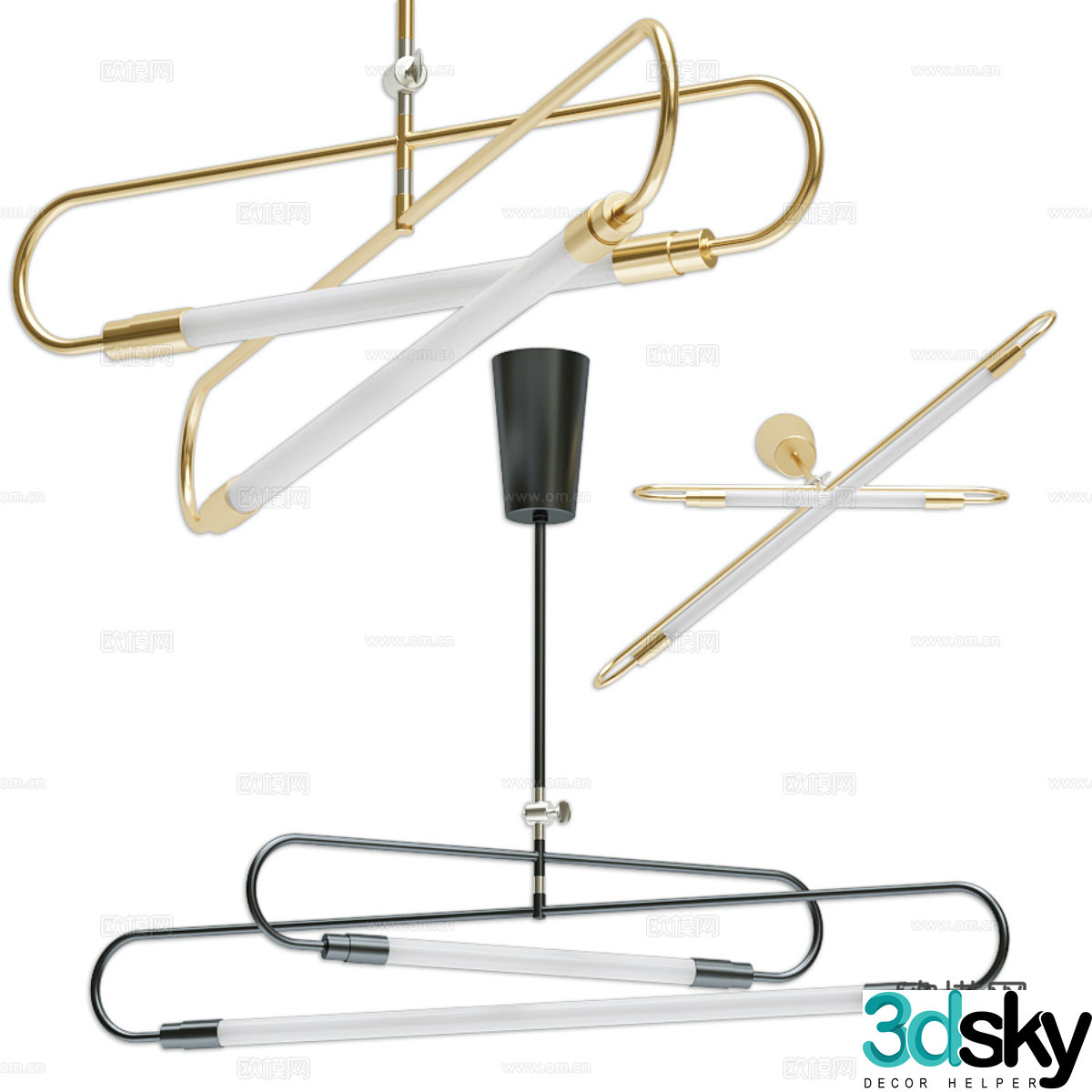 Metal chandeliers Art chandeliers Creative chandeliers Restaurant chandeliers Bar chandeliers Sofa chandeliers 3D model