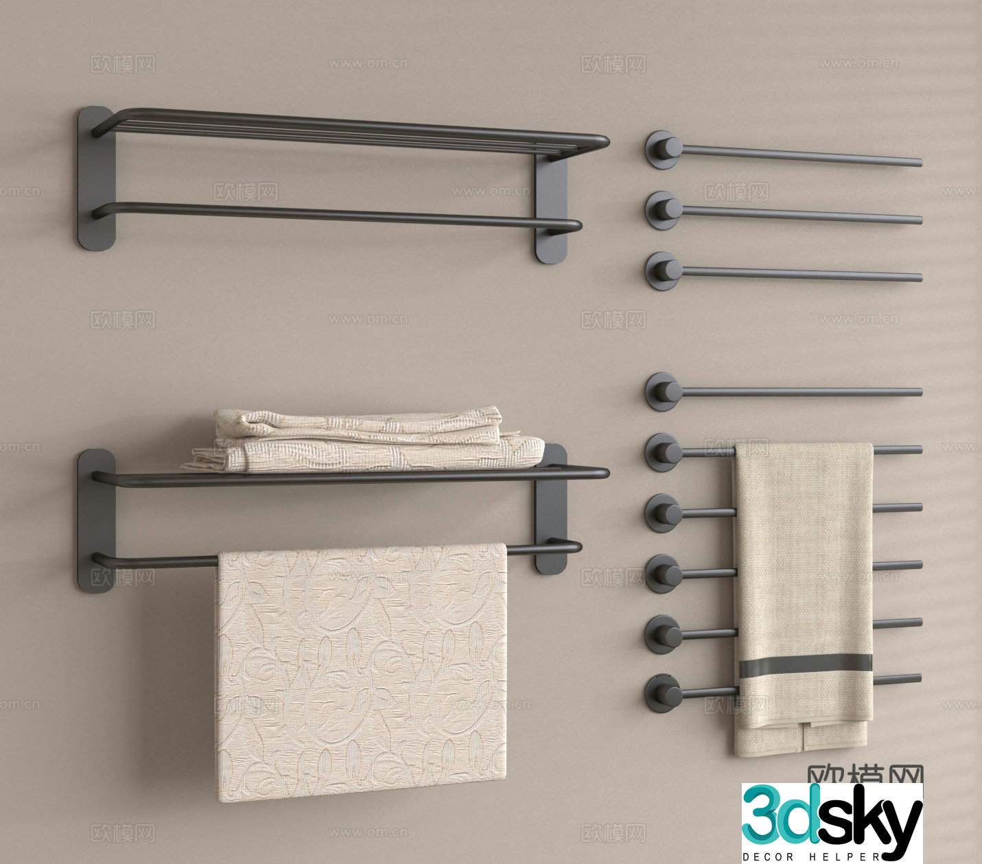 Towel rack Towel 3d model