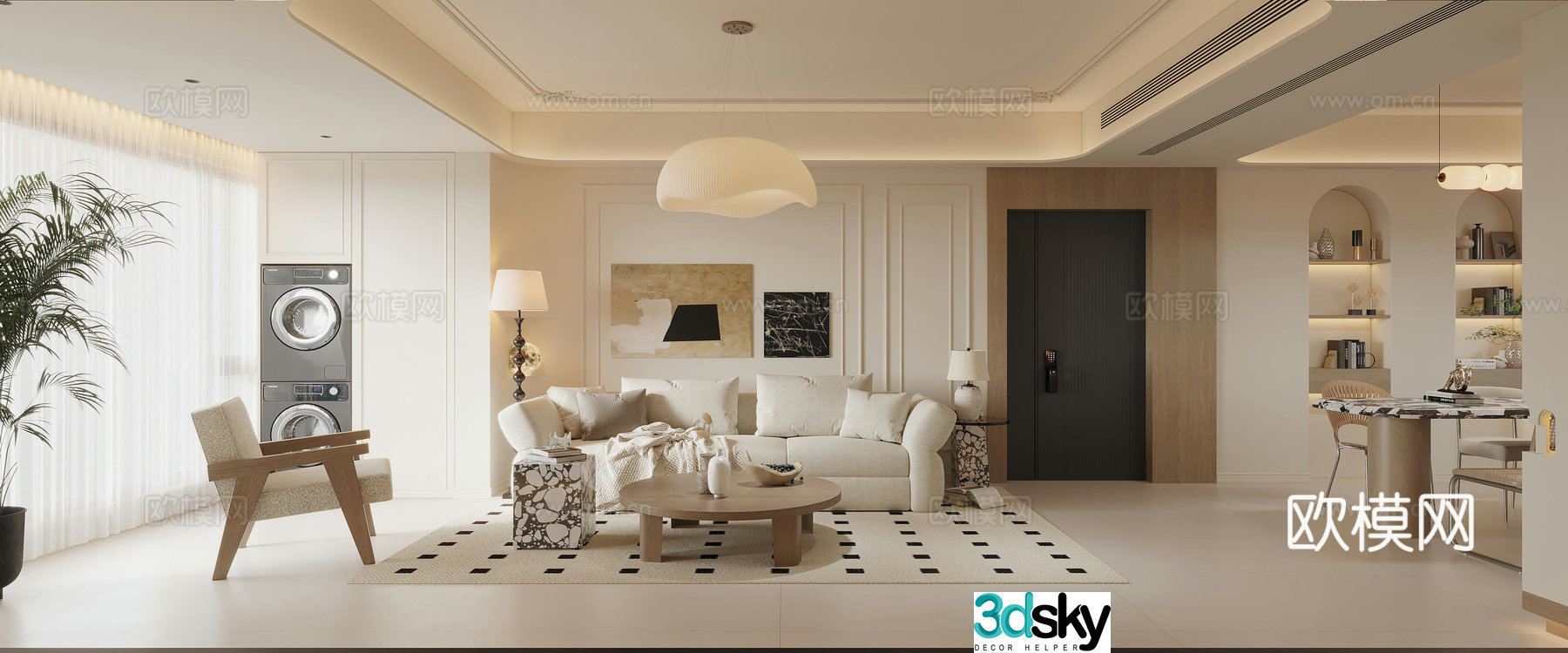 Modern French study 3d model