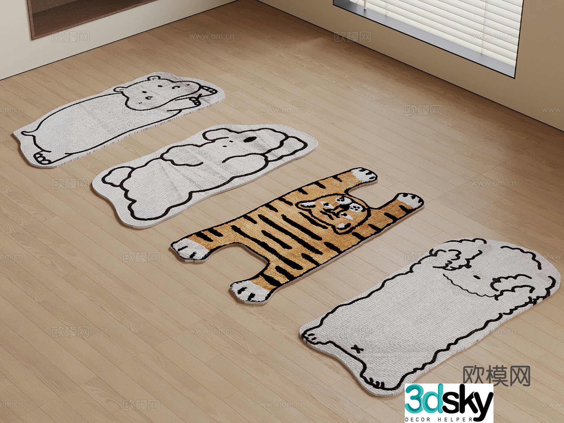Modern carpet Special shape carpet Children’s carpet 3d model