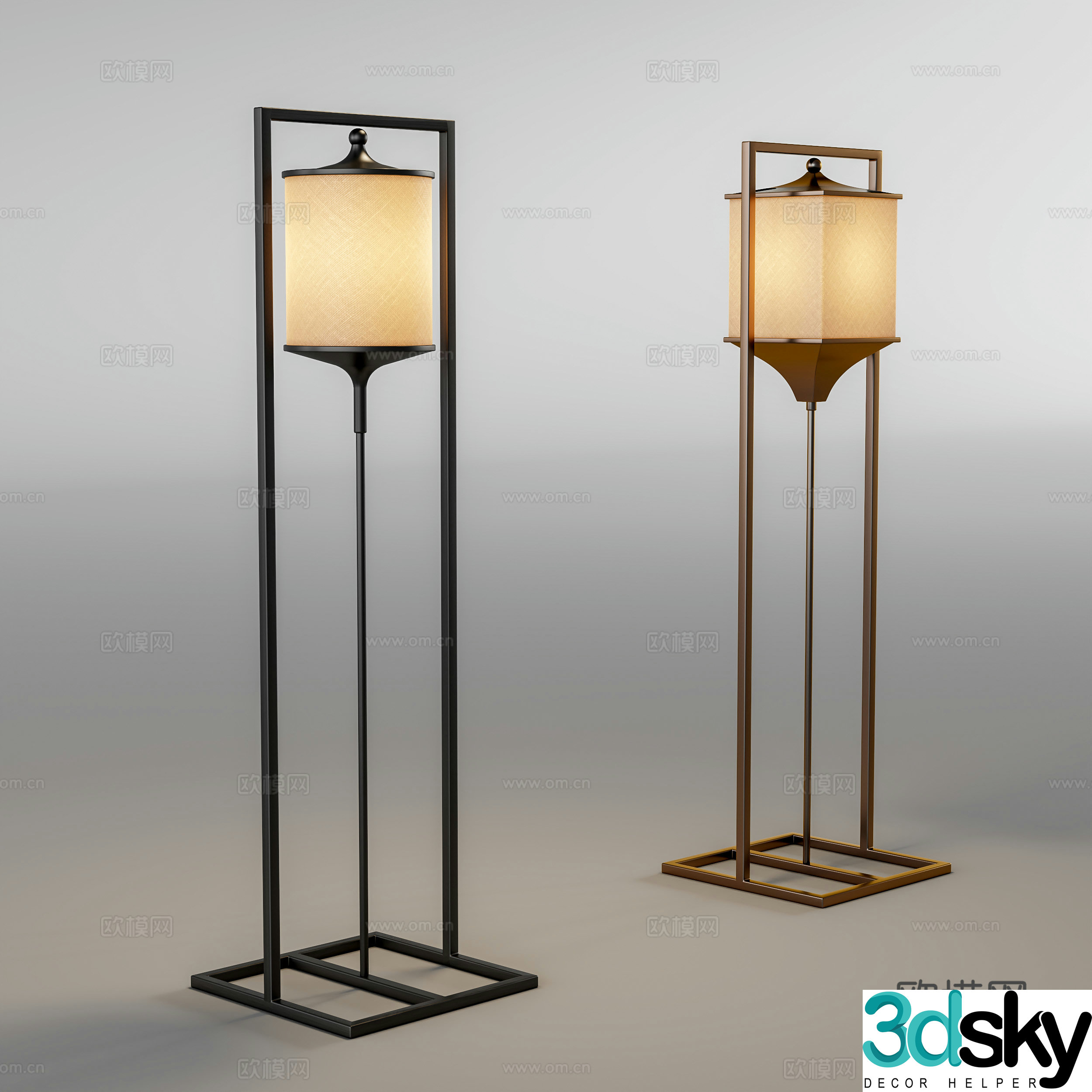 New Chinese floor lamp 3D model