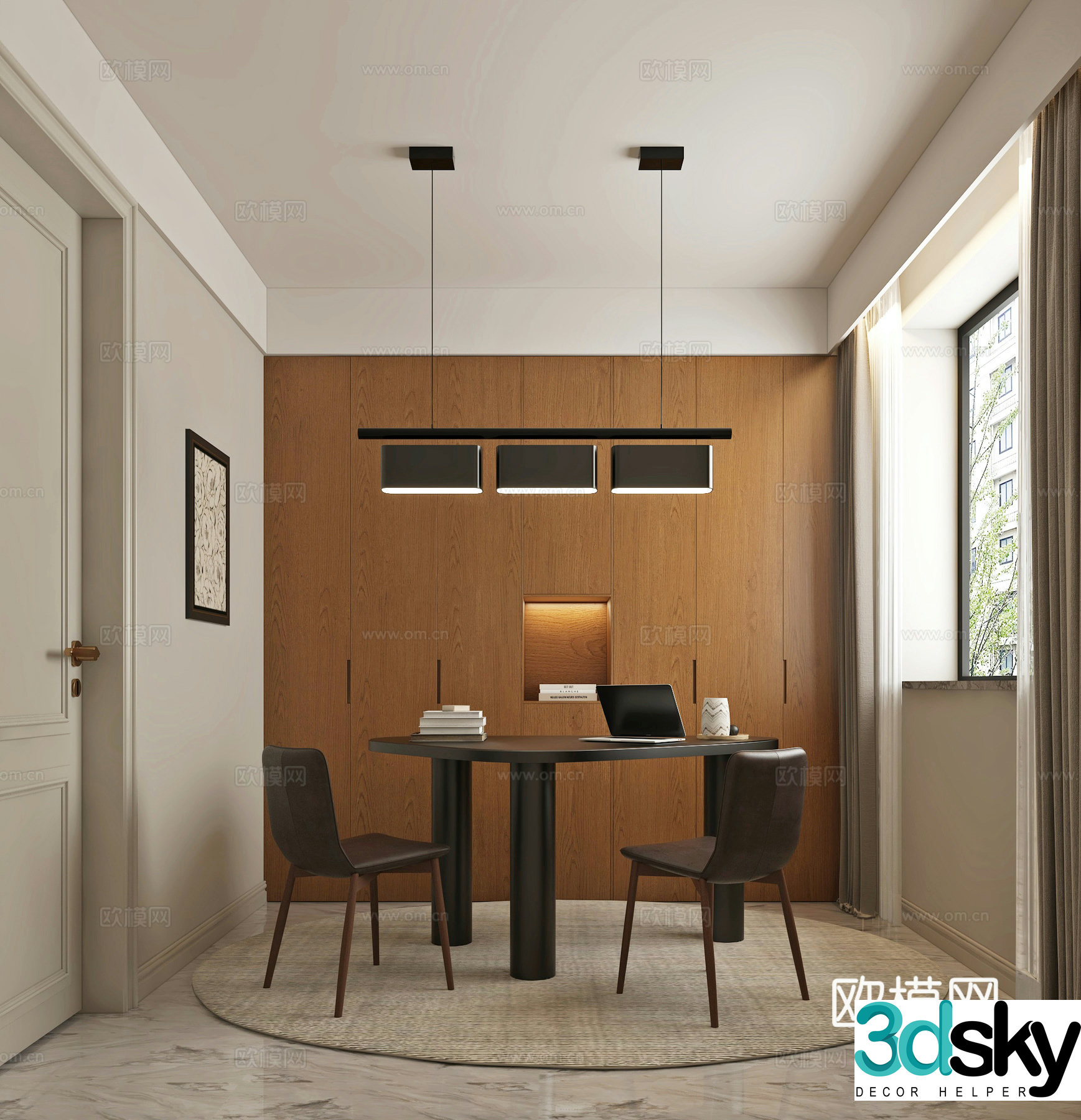 Modern study 3d model