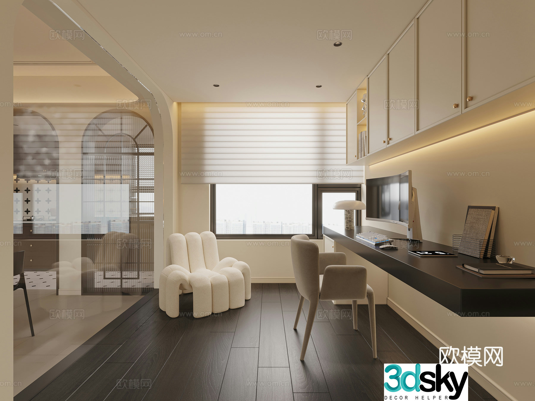 Modern French study 3d model