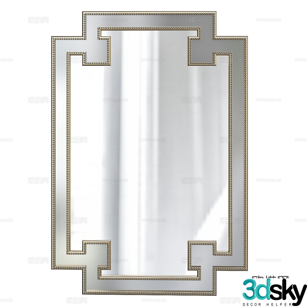 New Chinese style decorative mirror 3D model