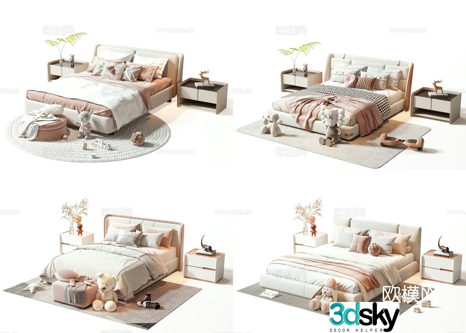Modern children’s bed 3d model