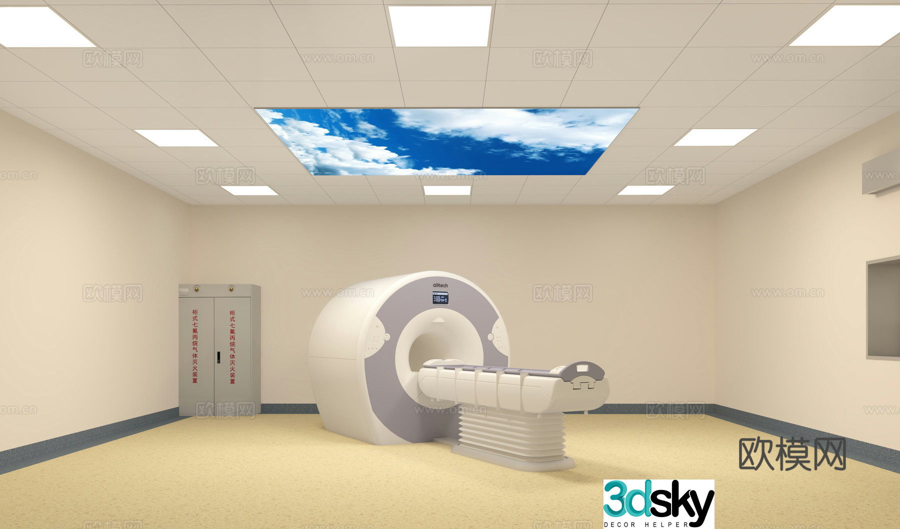 Hospital Operating Room CT Room 3D Model