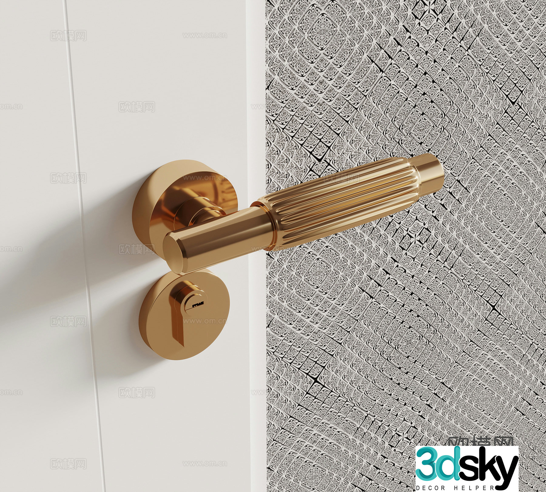 Modern door lock Door handle Handle 3D model