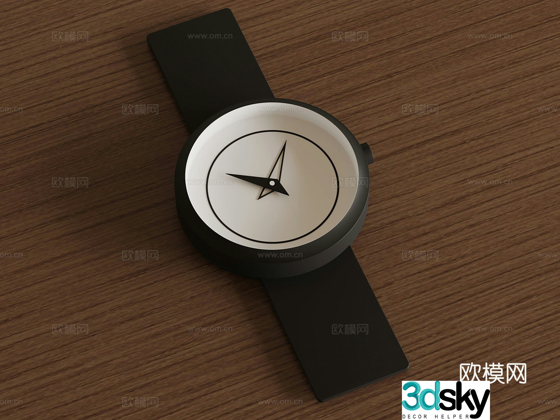 Modern minimalist clock wall clock hanging clock 3d model