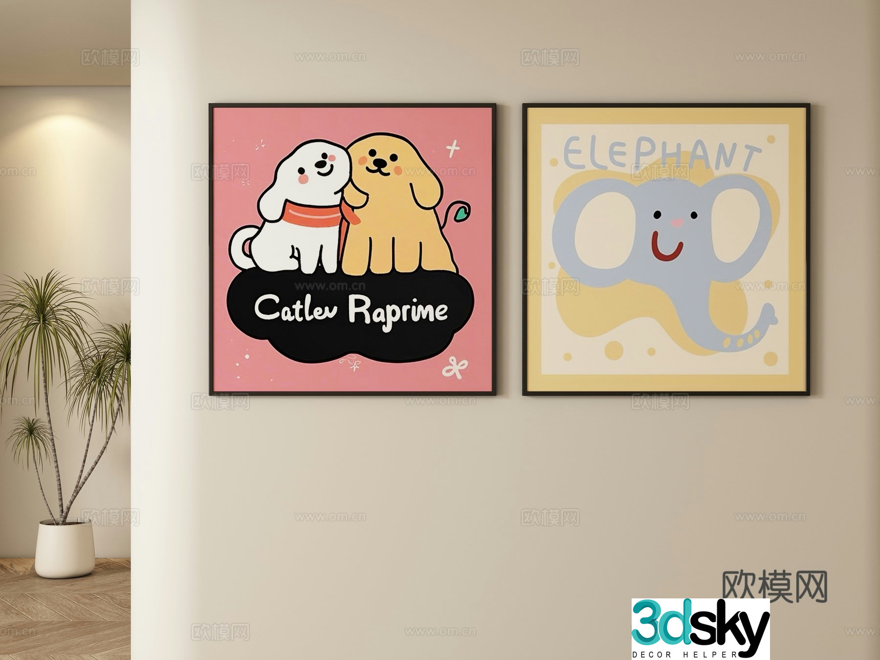 Modern children’s decorative paintings hanging paintings 3d model