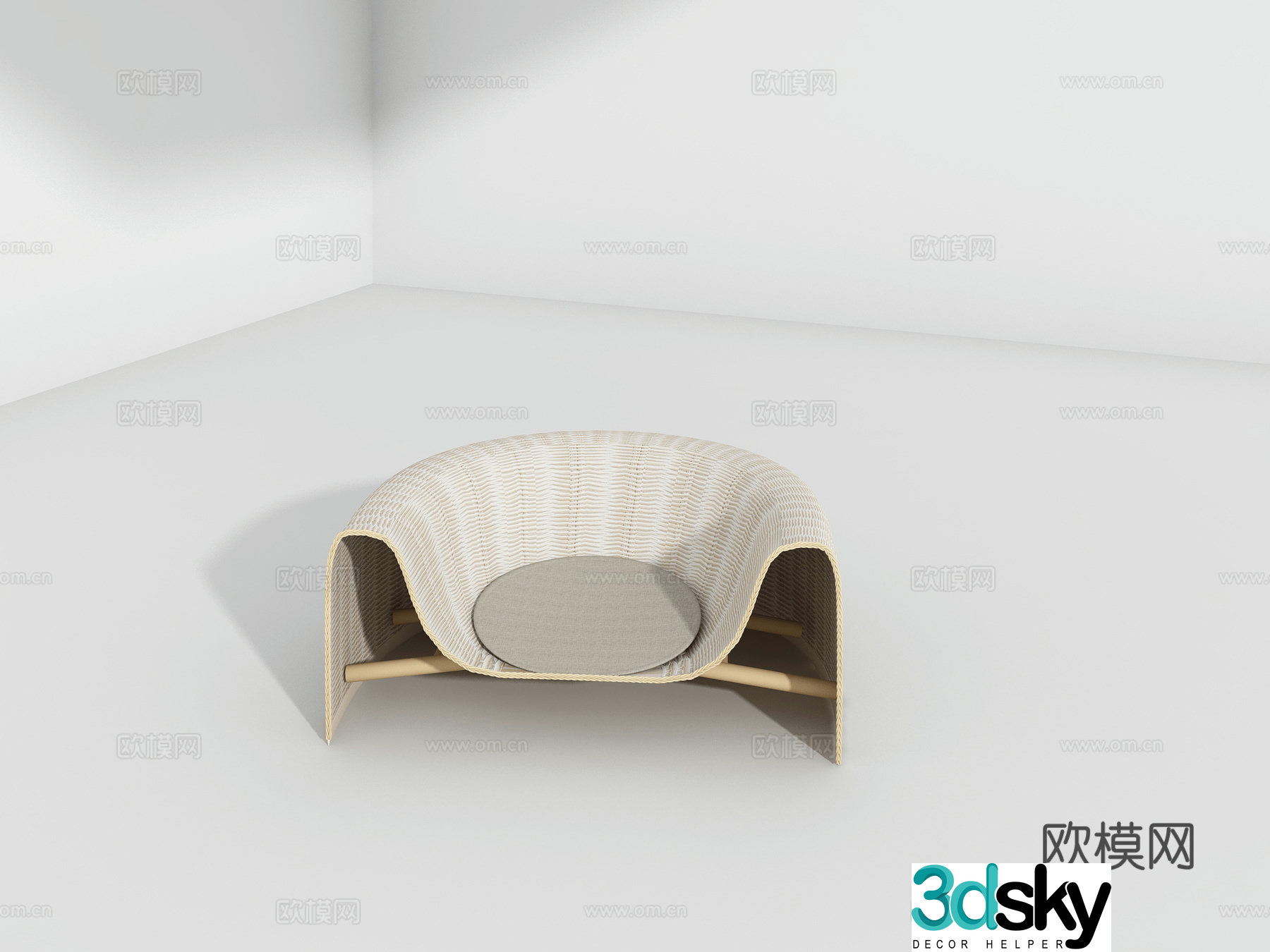 Rattan chair leisure chair outdoor chair 3d model