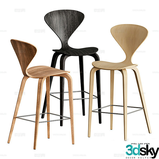 3D model of high-legged bar chair