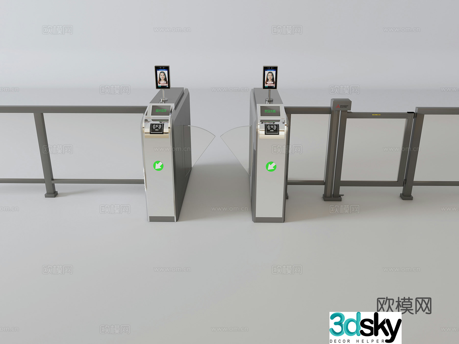 Gate Access Control Artificial Channel 3D Model