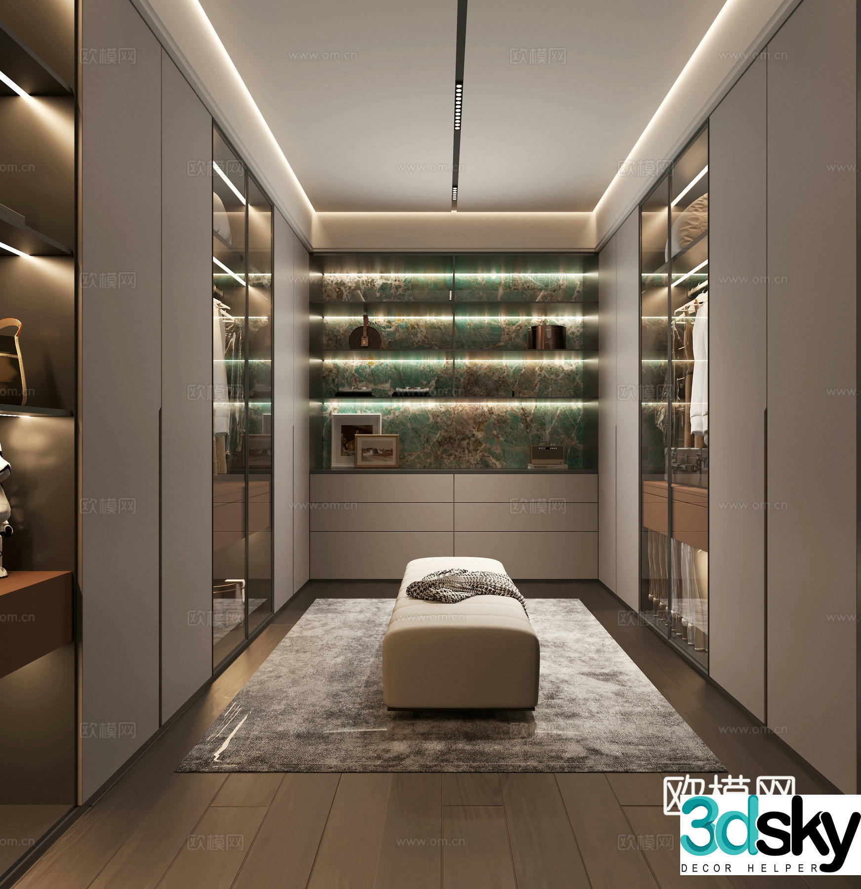 Modern light luxury cloakroom 3D model